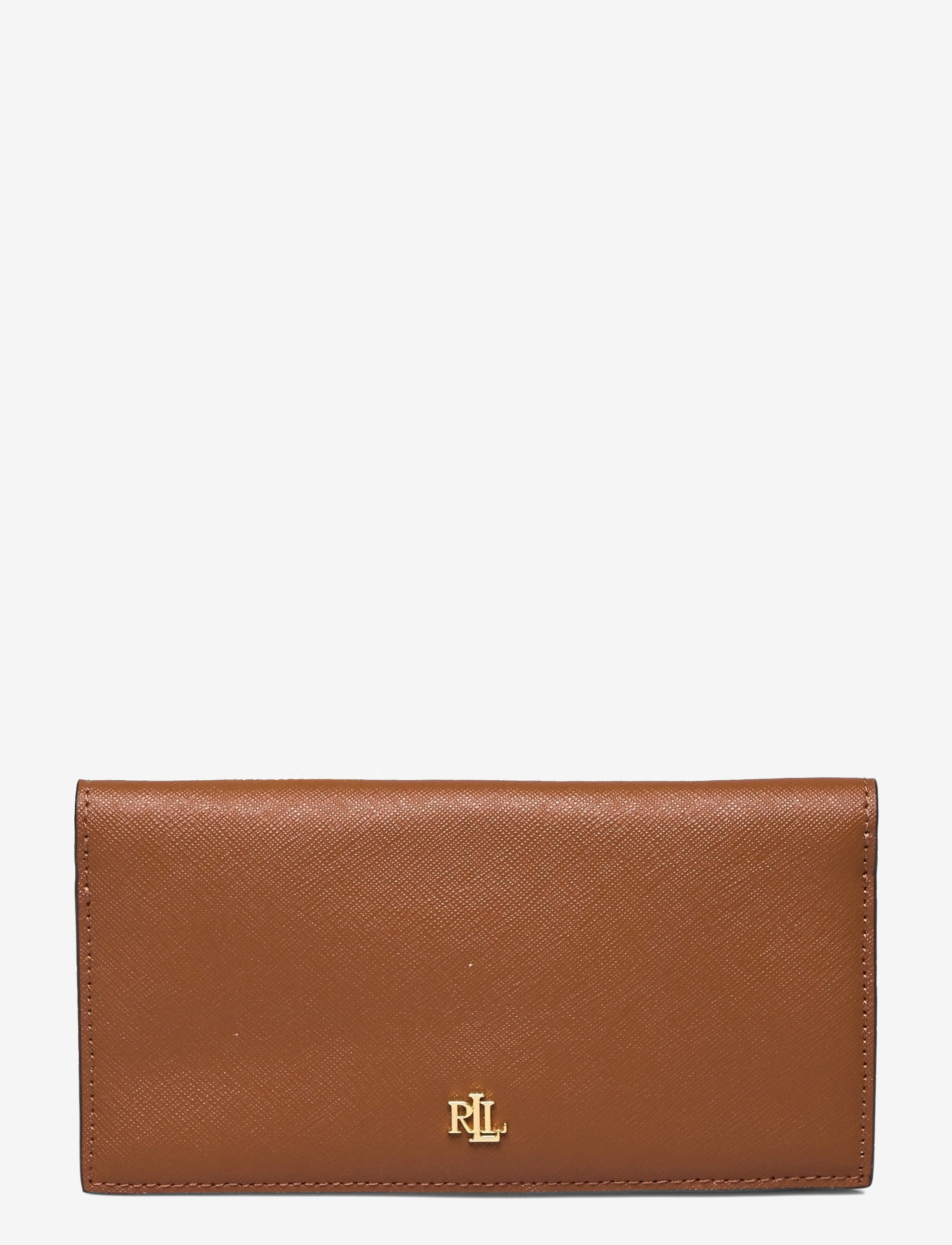 Crosshatch Leather Slim Wallet - LAUREN TAN