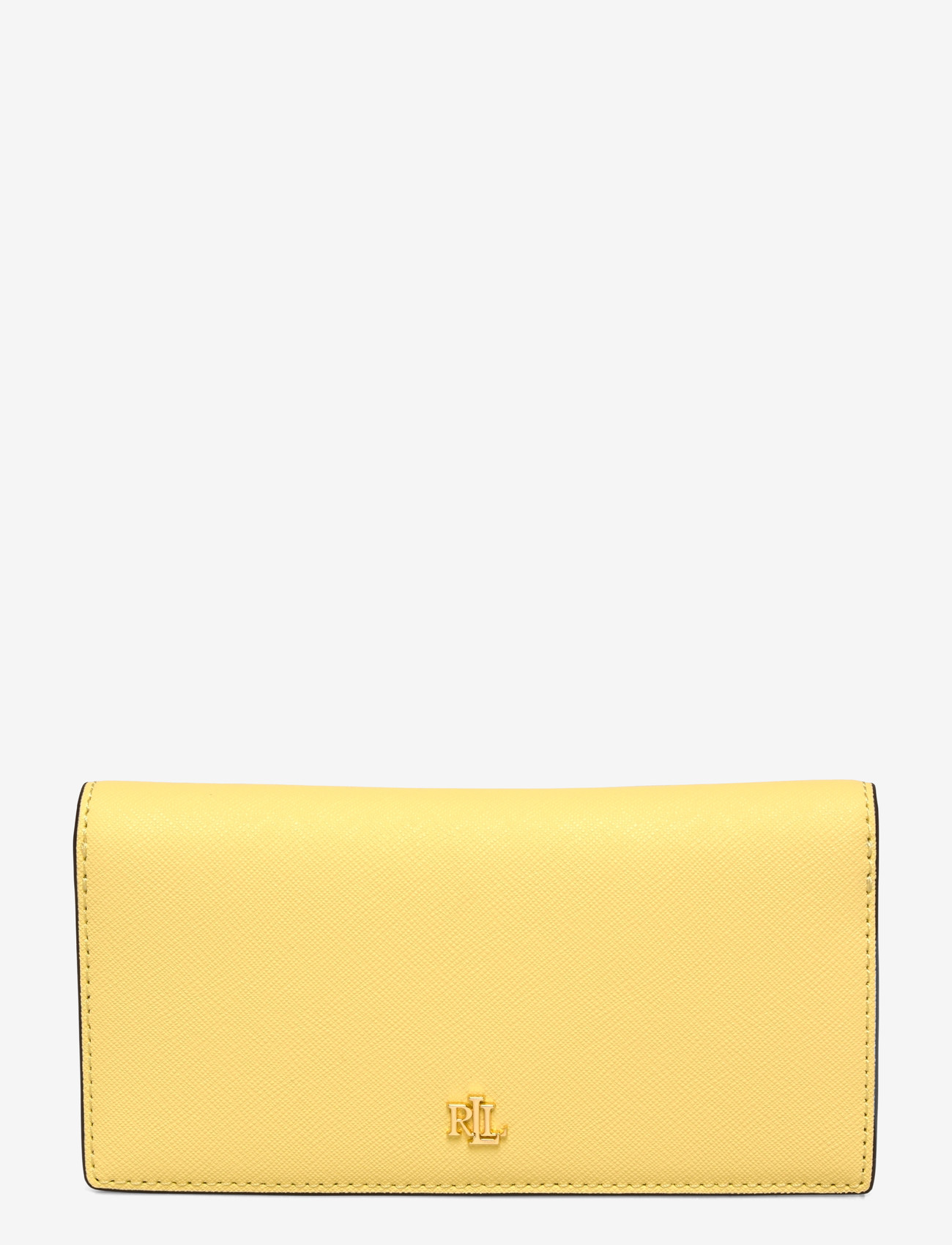 Lauren Ralph Lauren - Crosshatch Leather Slim Wallet - portfele - lemon sorbet - 0