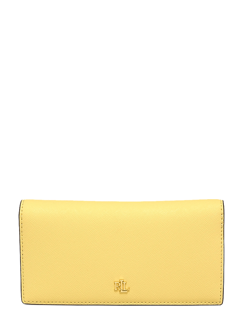 Lauren Ralph Lauren - Crosshatch Leather Slim Wallet - portfele - lemon sorbet - 0