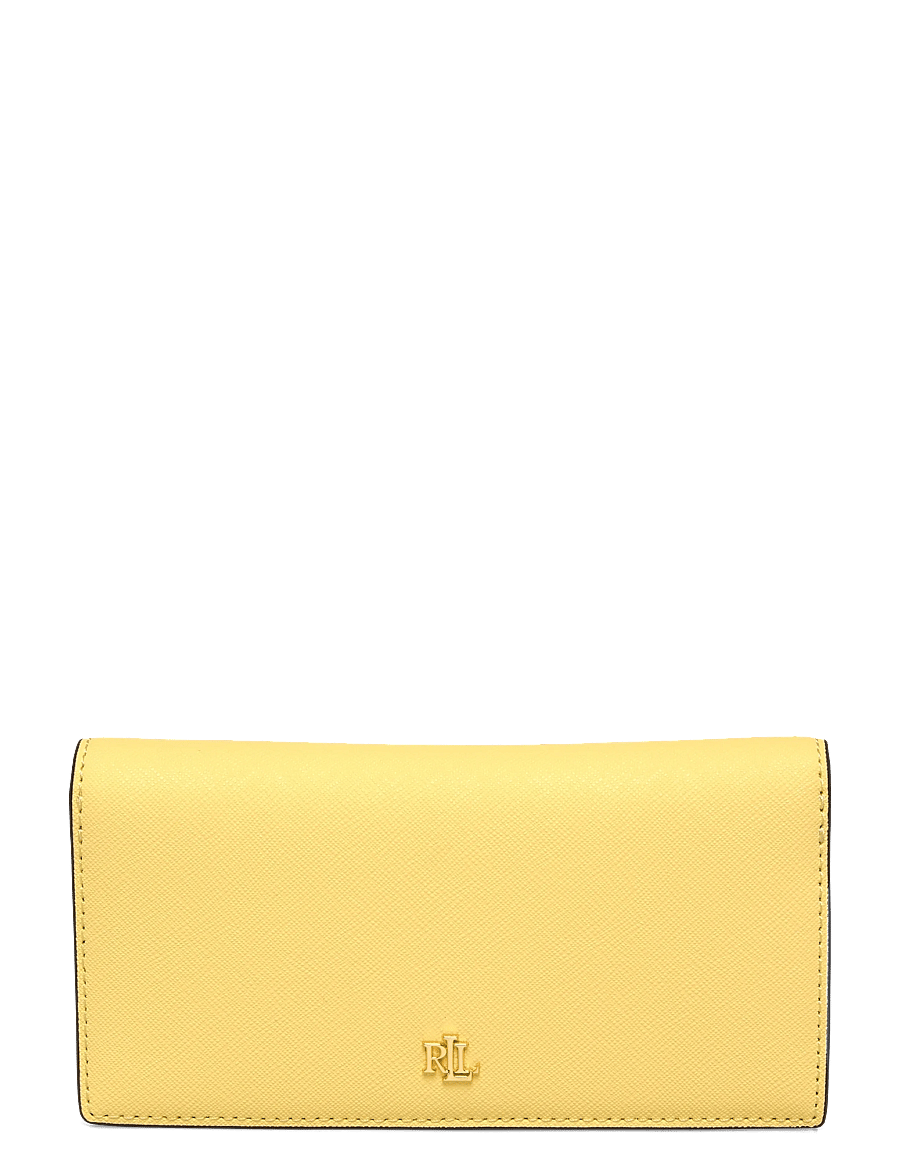 Lauren Ralph Lauren - Crosshatch Leather Slim Wallet - veski - lemon sorbet - 0
