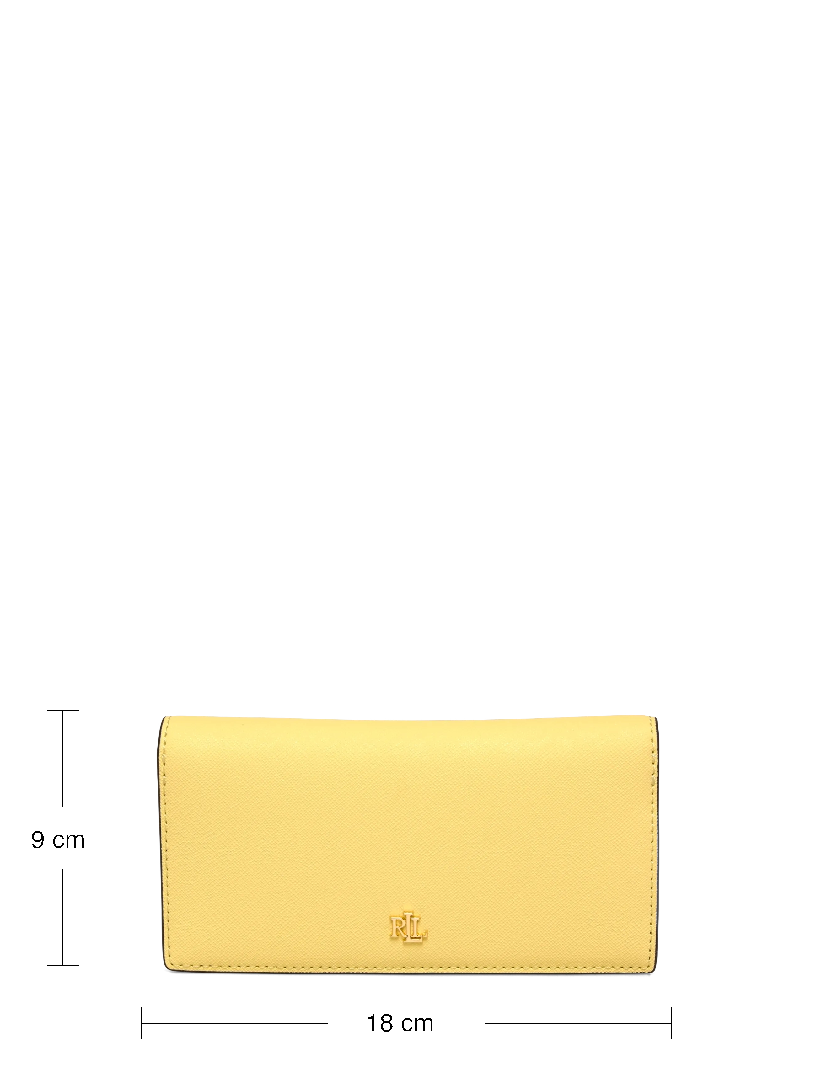 Lauren Ralph Lauren - Crosshatch Leather Slim Wallet - veski - lemon sorbet - 3