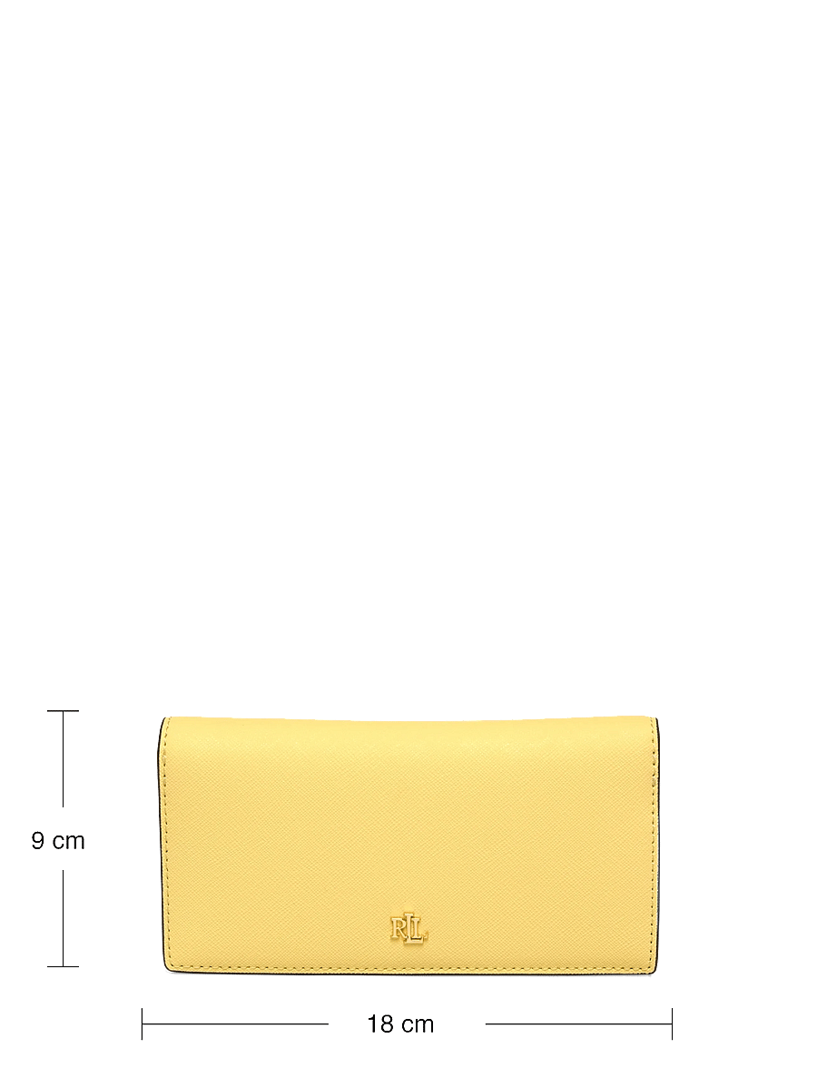 Lauren Ralph Lauren - Crosshatch Leather Slim Wallet - veski - lemon sorbet - 3