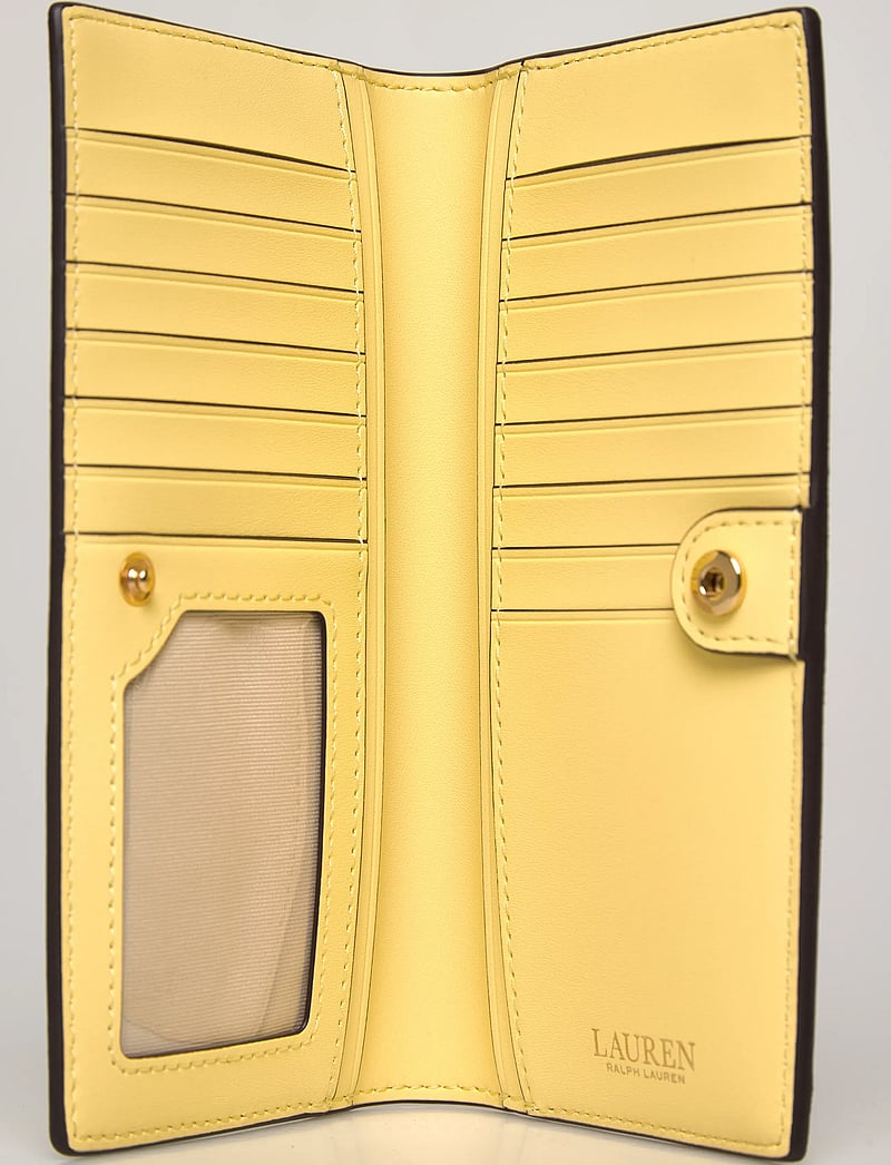 Lauren Ralph Lauren - Crosshatch Leather Slim Wallet - portfele - lemon sorbet - 4
