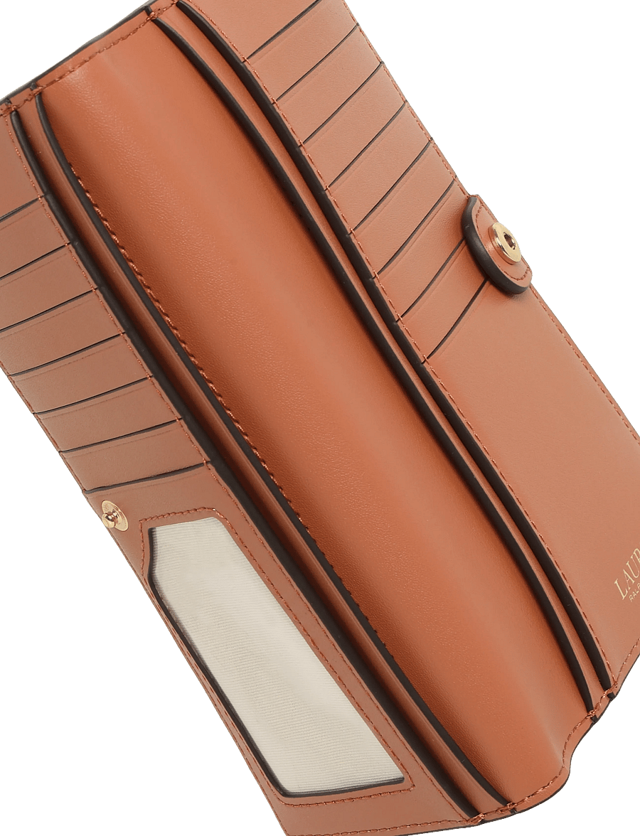 Lauren Ralph Lauren - Crosshatch Leather Slim Wallet - punge - red terracotta - 4