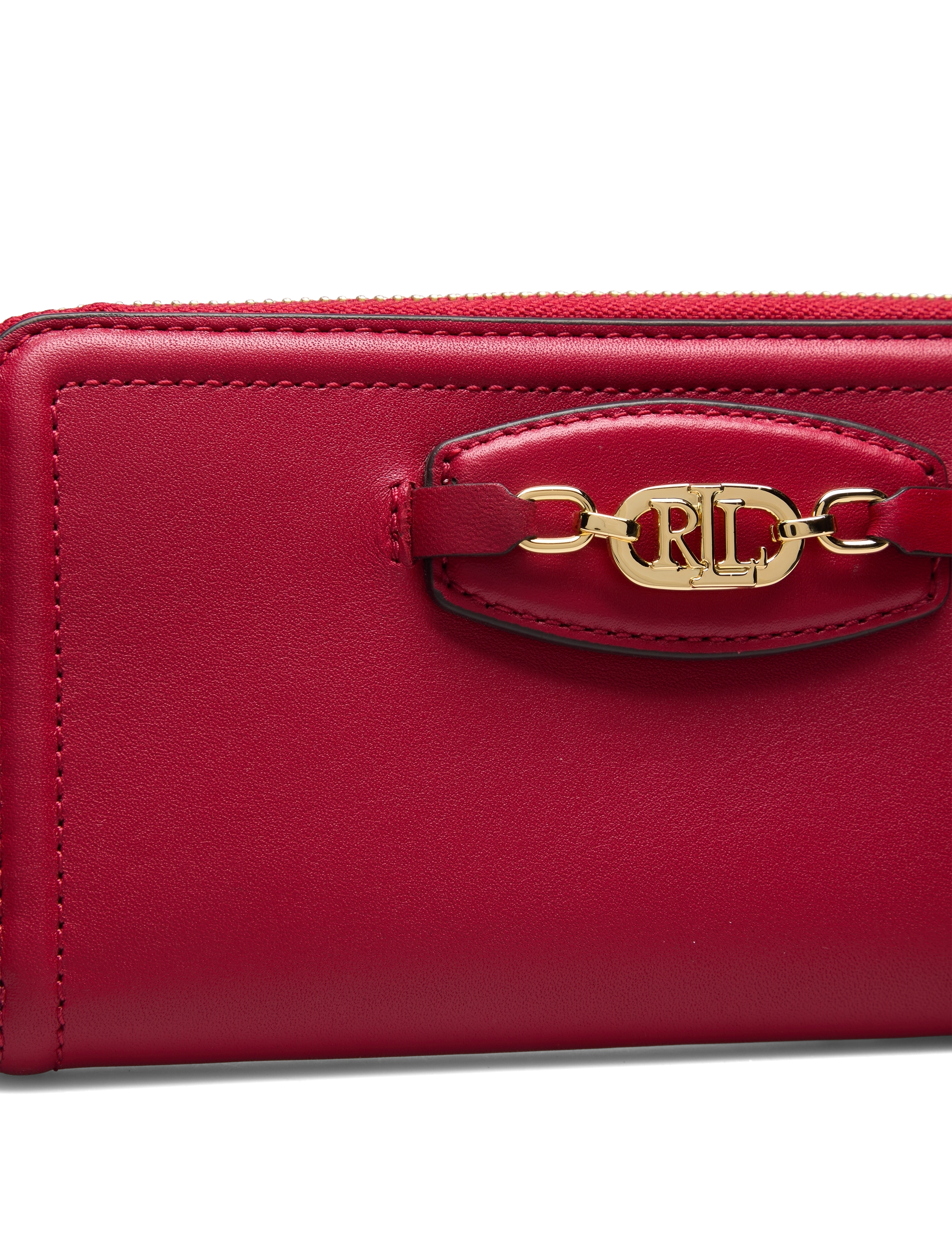 Lauren Ralph Lauren - NATURAL SMTH LEATHR-OVL ZIP CONT-WL - rl2000 red - 3