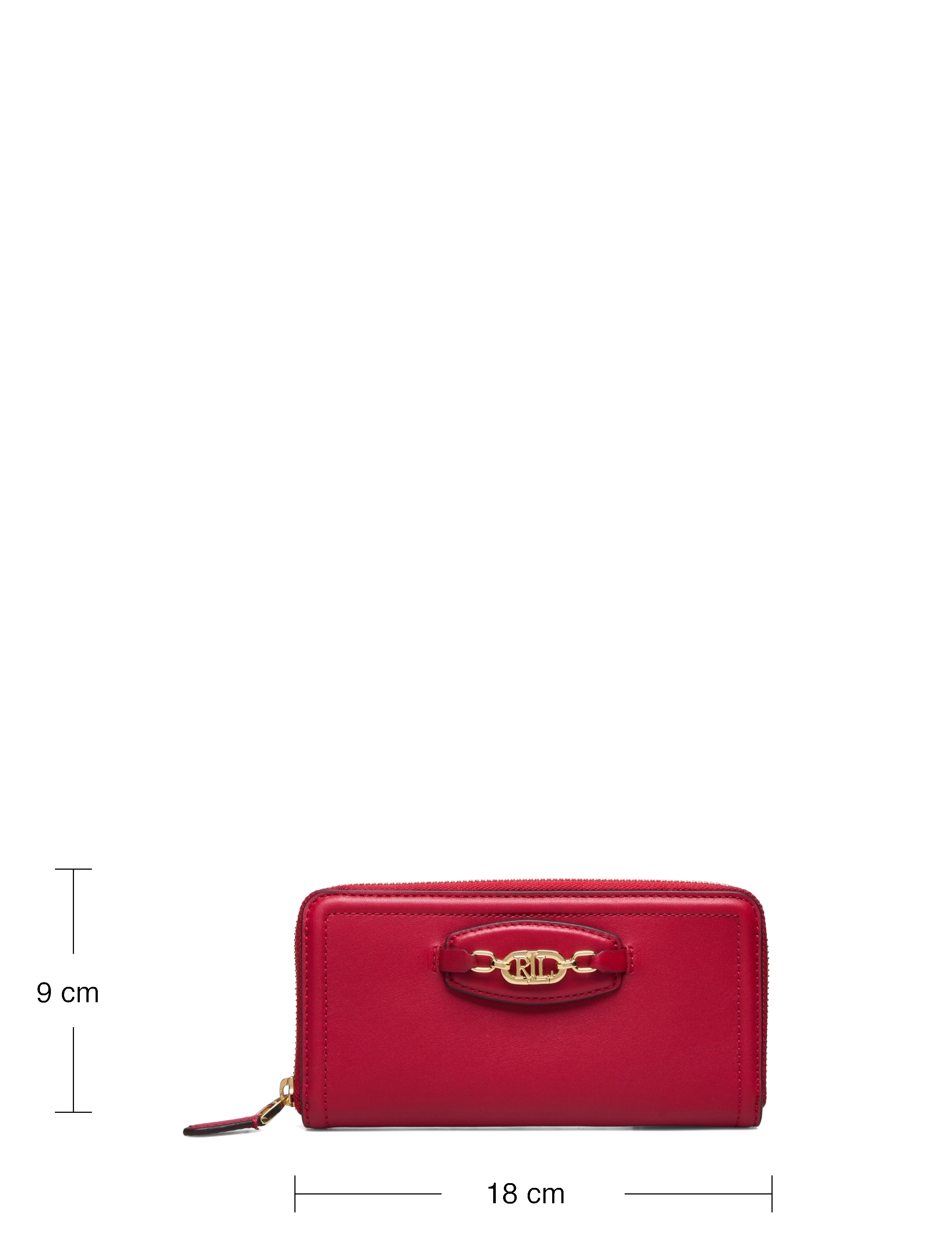 Lauren Ralph Lauren - NATURAL SMTH LEATHR-OVL ZIP CONT-WL - rl2000 red - 5