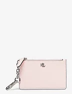 Leather Zip Card Case - PINK OPAL