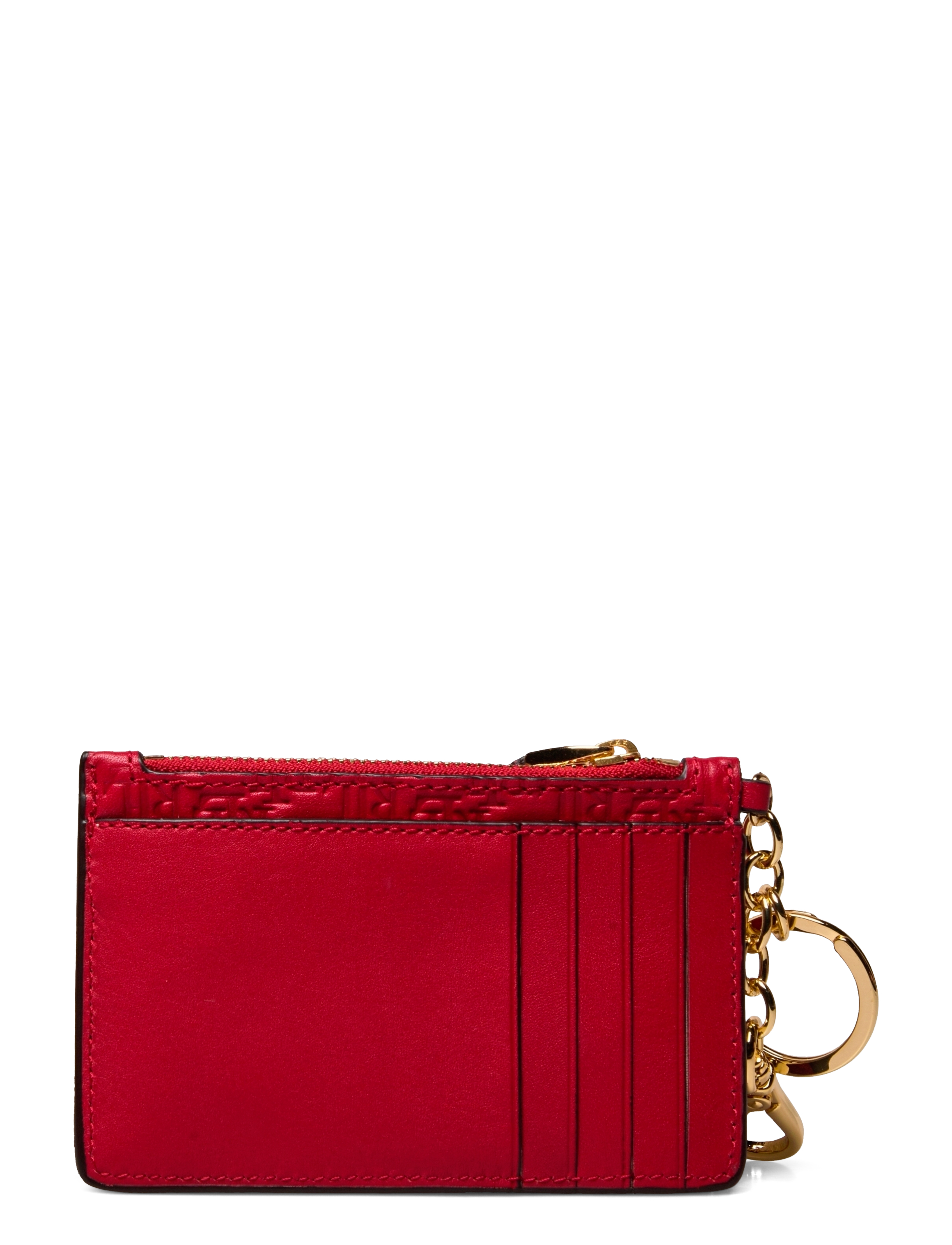 Lauren Ralph Lauren - Logo-Debossed Leather Zip Card Case - rl2000 red - 1