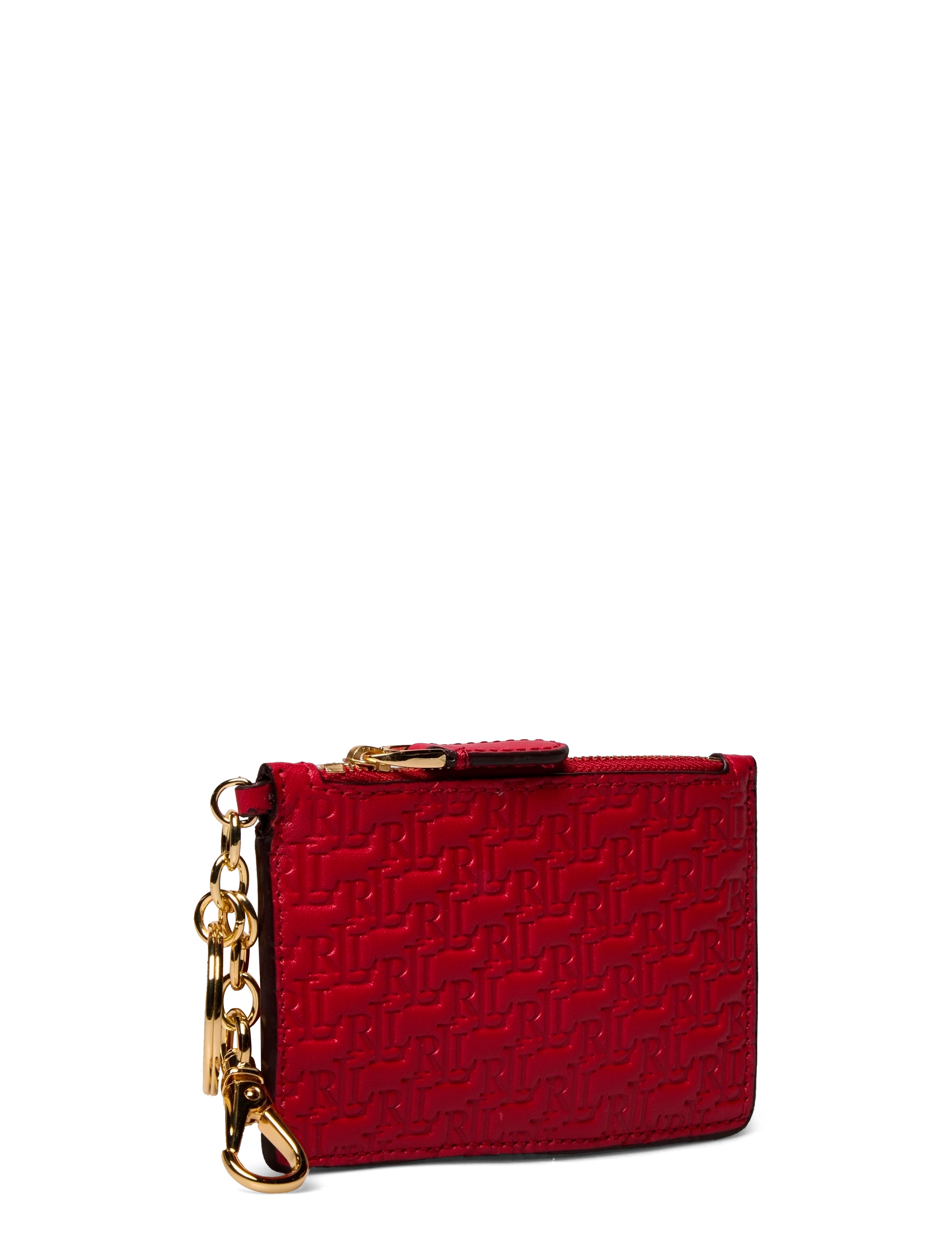 Lauren Ralph Lauren - Logo-Debossed Leather Zip Card Case - rl2000 red - 2