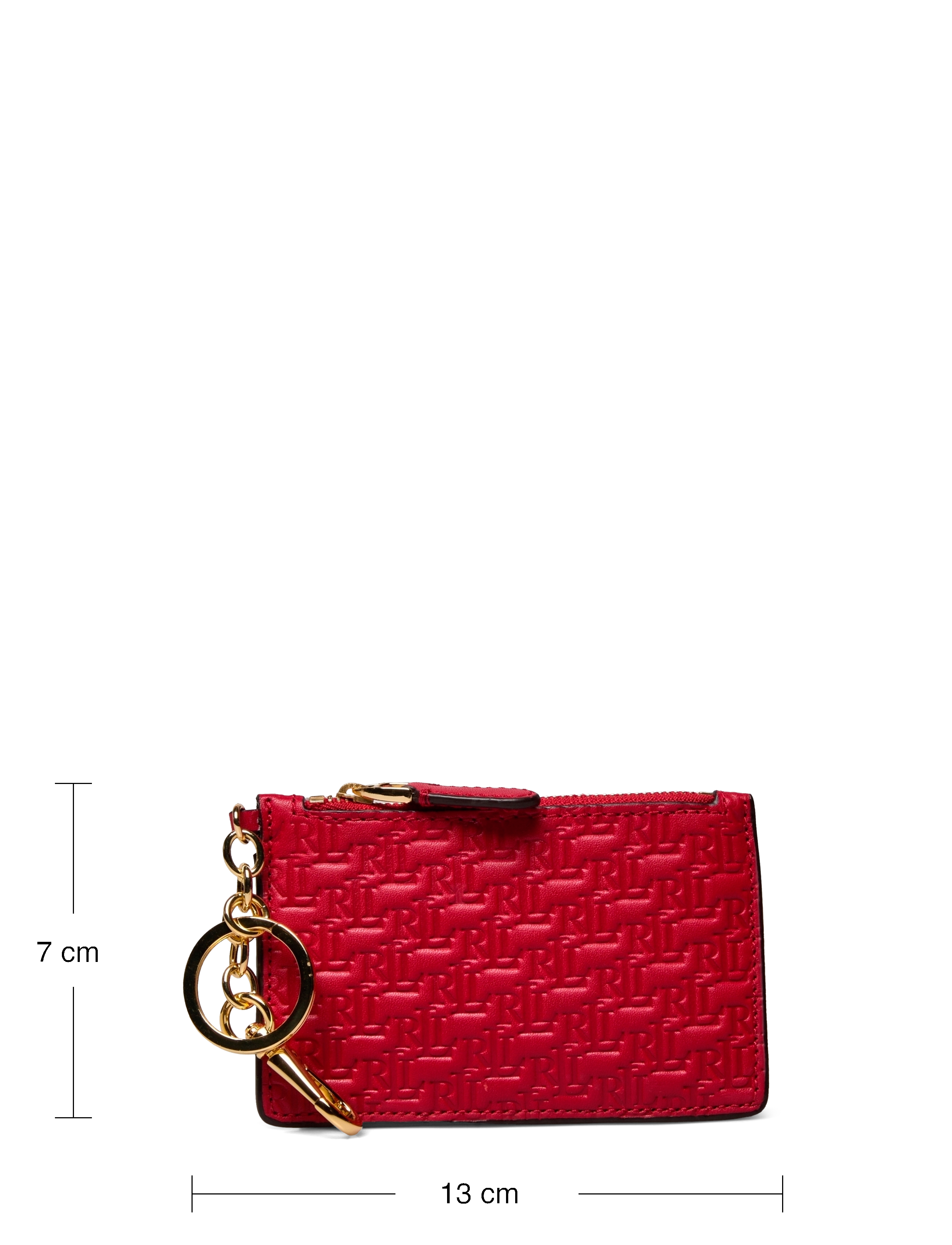 Lauren Ralph Lauren - Logo-Debossed Leather Zip Card Case - rl2000 red - 3