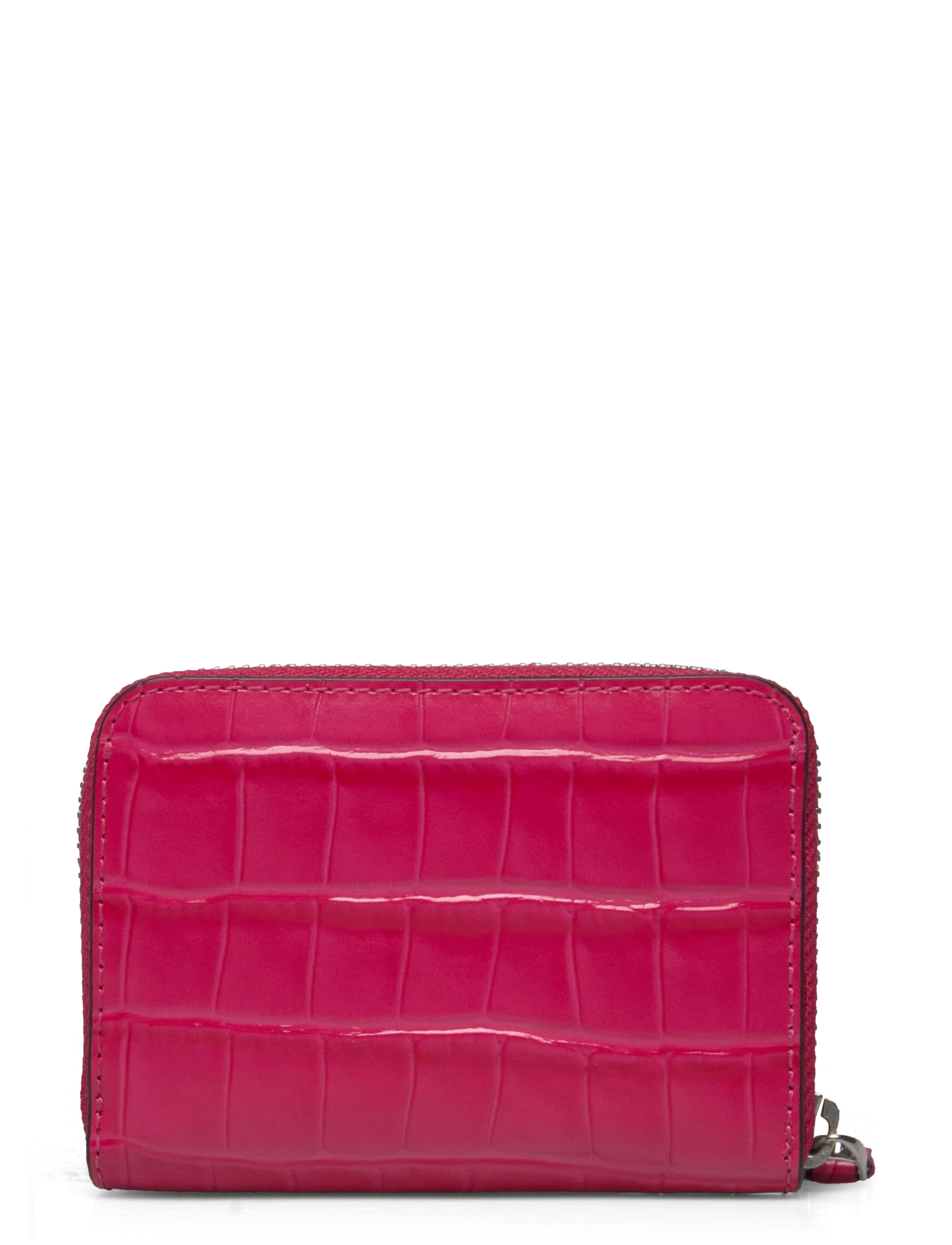 Lauren Ralph Lauren - LARGE CROC EMBOSS-SM ZIP WLLET-WLT- - sport pink - 1