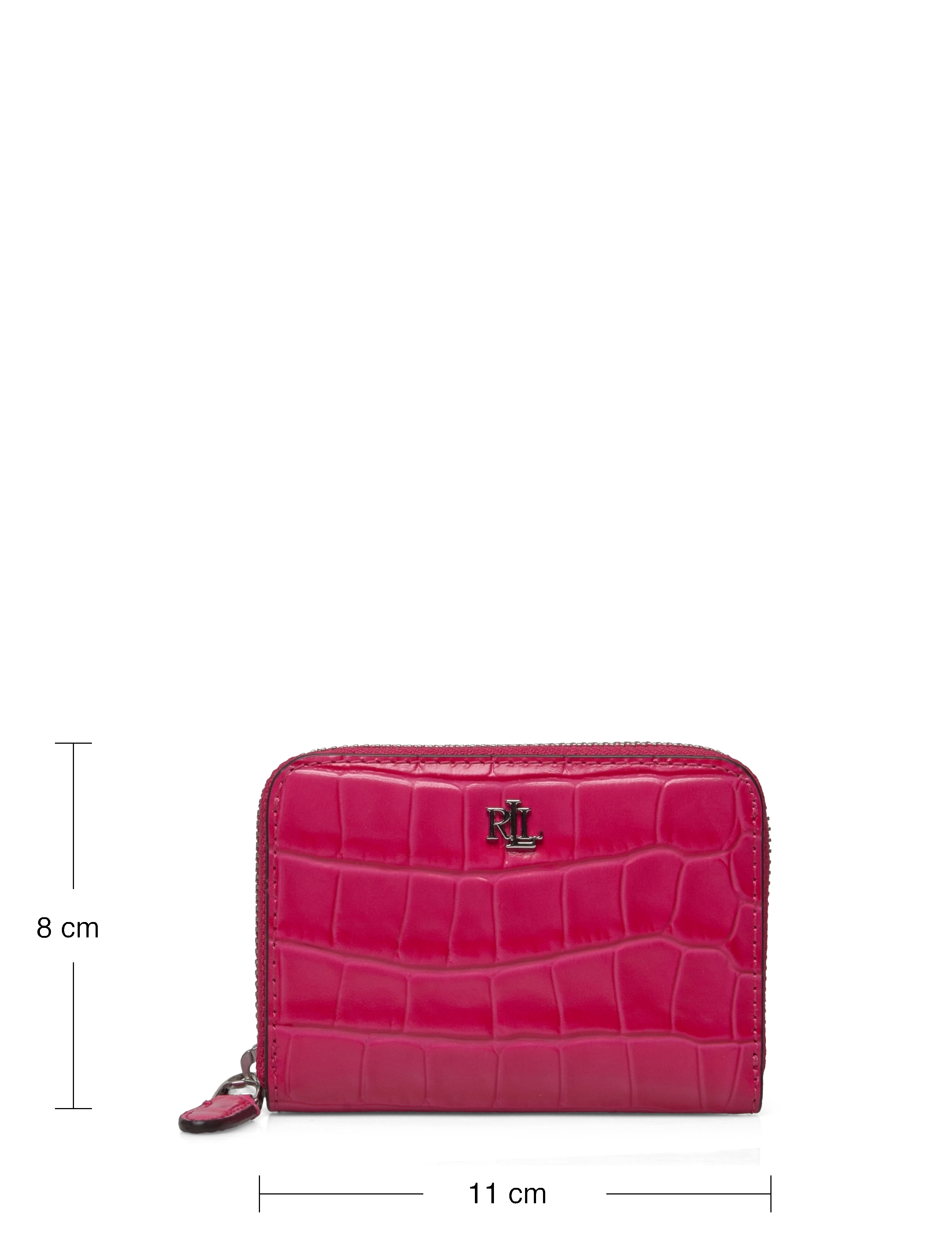 Lauren Ralph Lauren - LARGE CROC EMBOSS-SM ZIP WLLET-WLT- - sport pink - 5