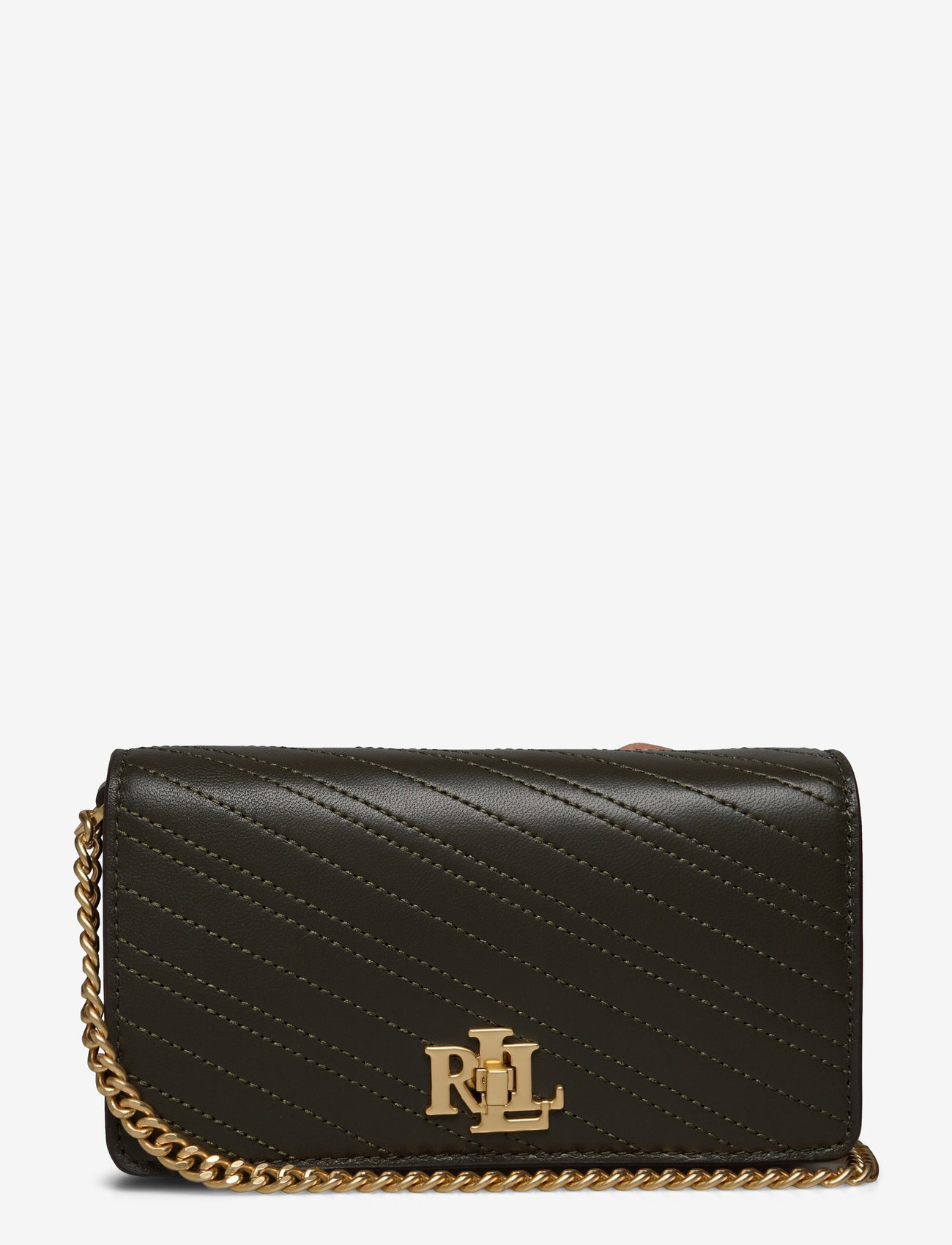 Lauren Ralph Lauren - Stitched Crossbody Turn-Lock Tech Case - dark olive/dark o - 0