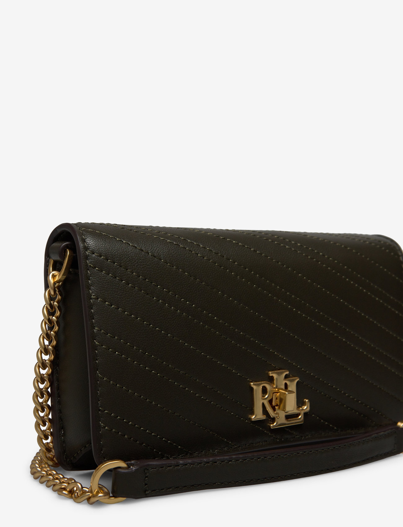 Lauren Ralph Lauren - Stitched Crossbody Turn-Lock Tech Case - dark olive/dark o - 3