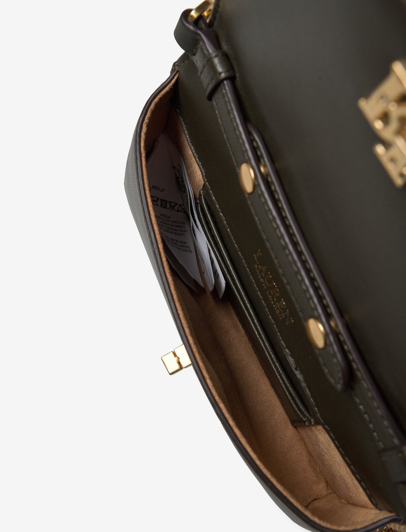 Lauren Ralph Lauren - Stitched Crossbody Turn-Lock Tech Case - dark olive/dark o - 4