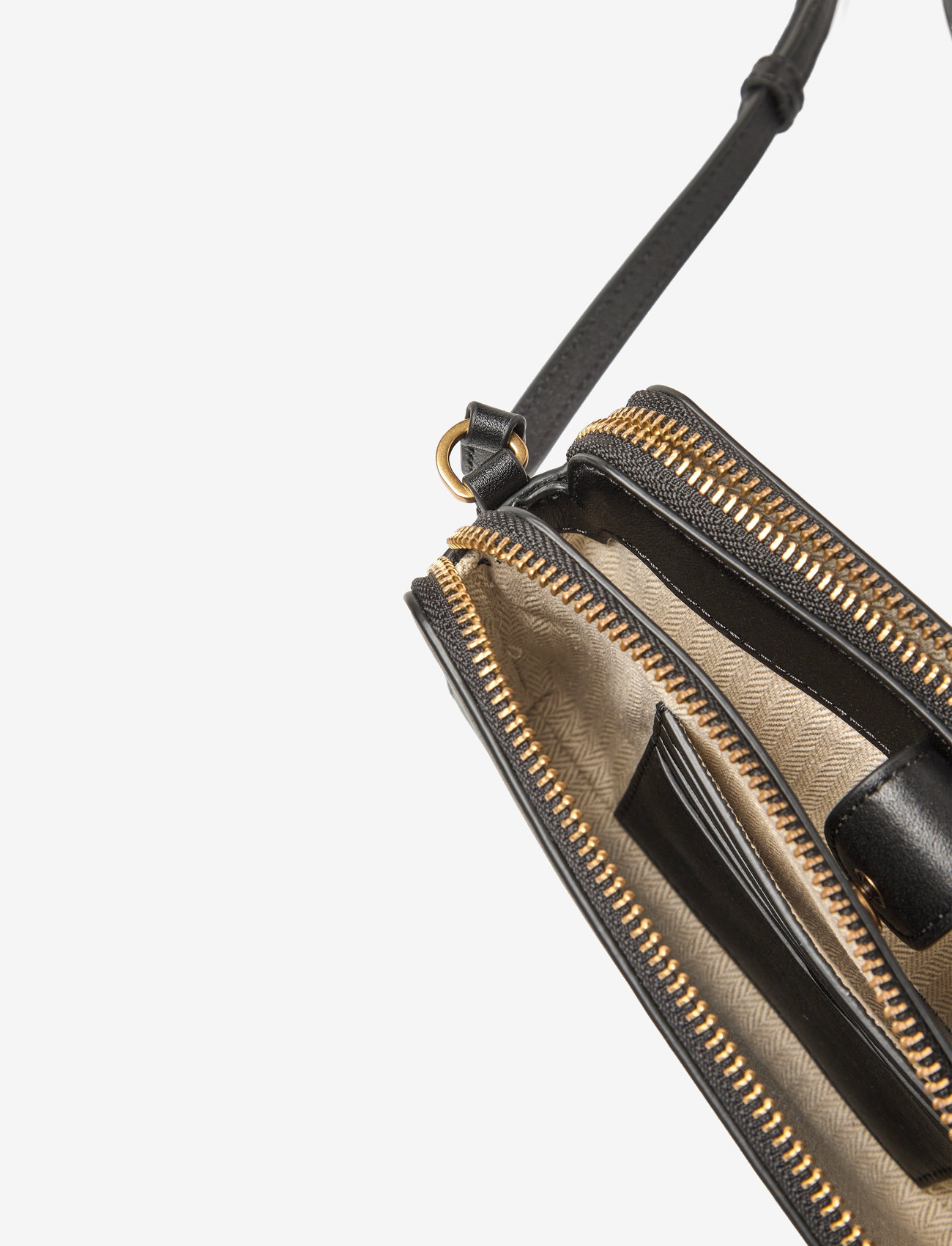 Lauren Ralph Lauren - Leather Medium Witley Crossbody Wallet - crossbody bags - black - 4