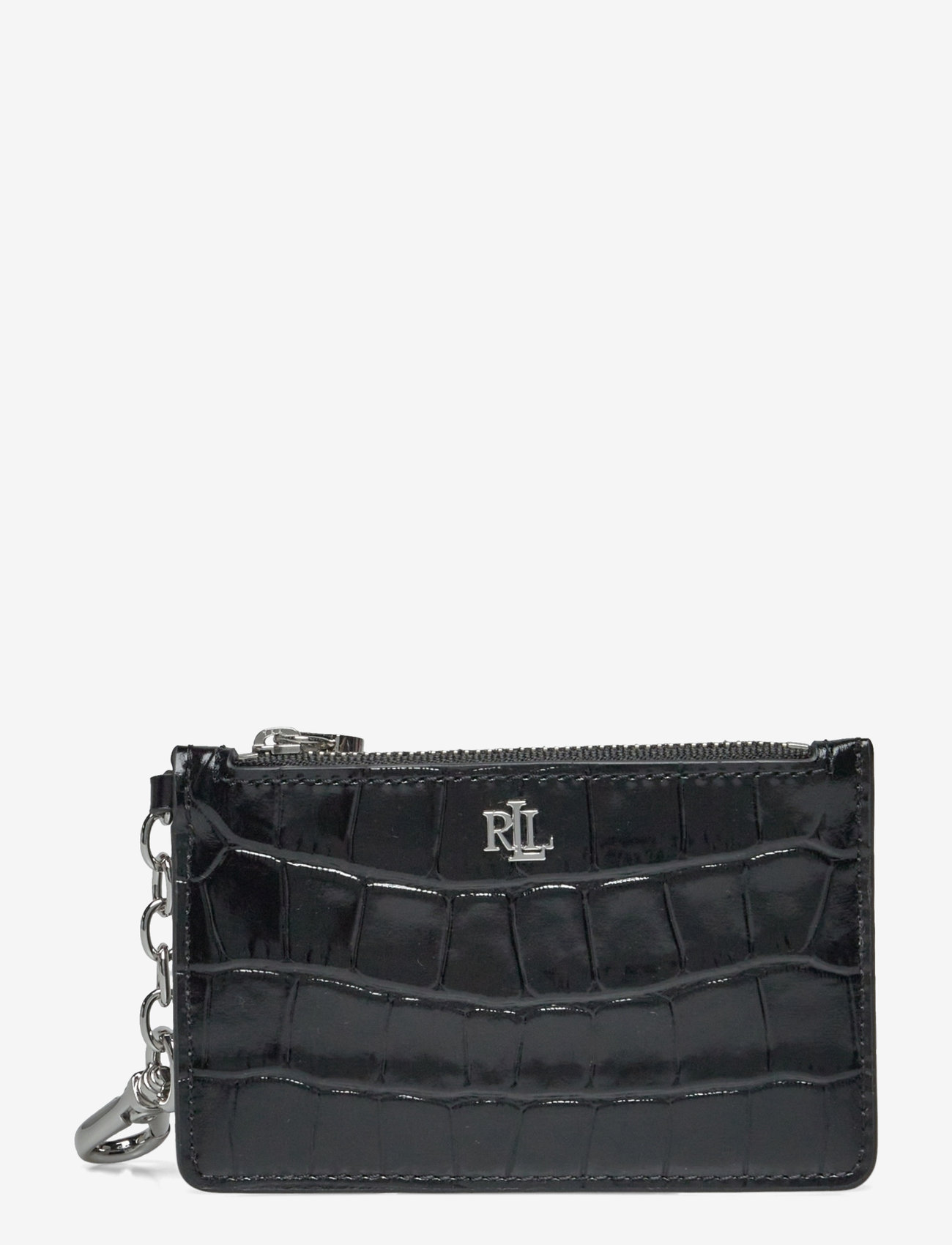 Lauren Ralph Lauren - Croc-Embossed Leather Zip Card Case - black - 0