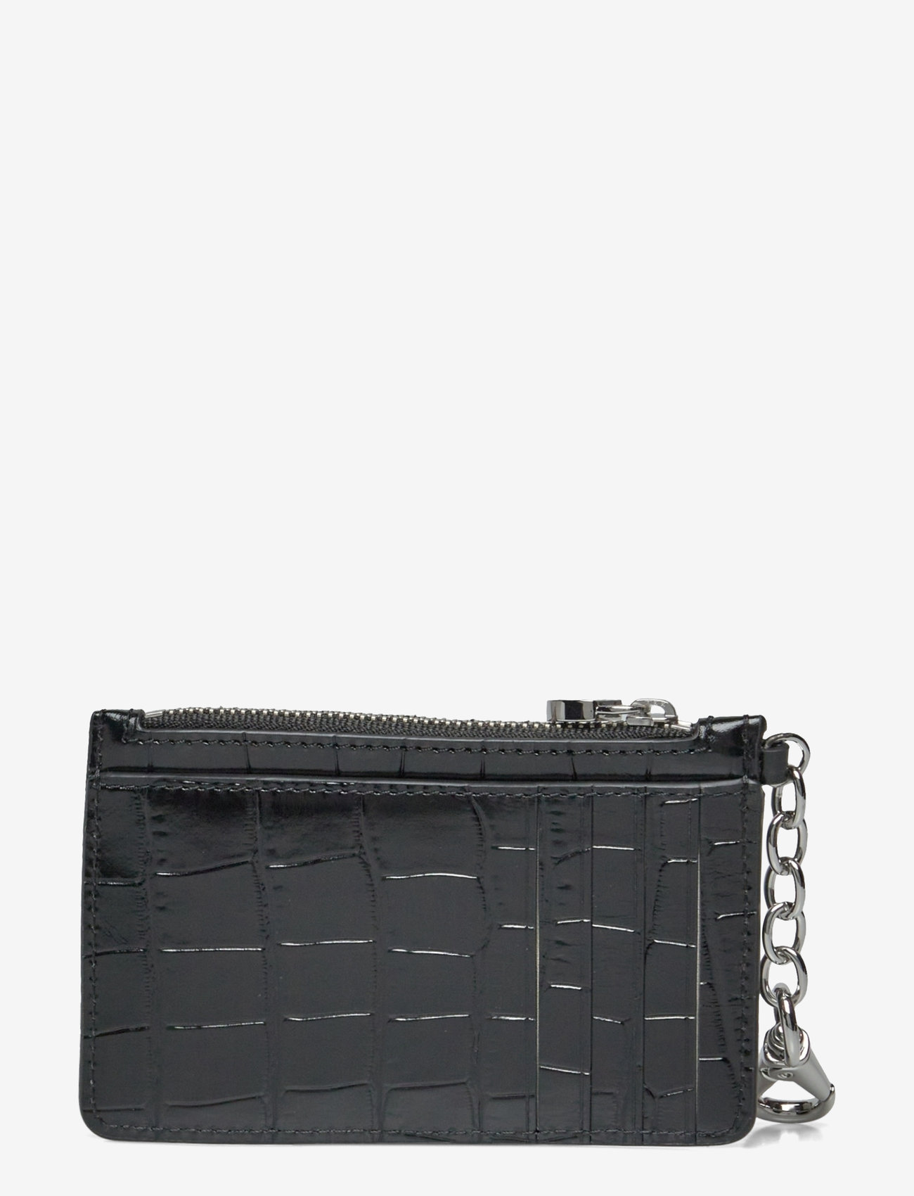 Lauren Ralph Lauren - Croc-Embossed Leather Zip Card Case - black - 1