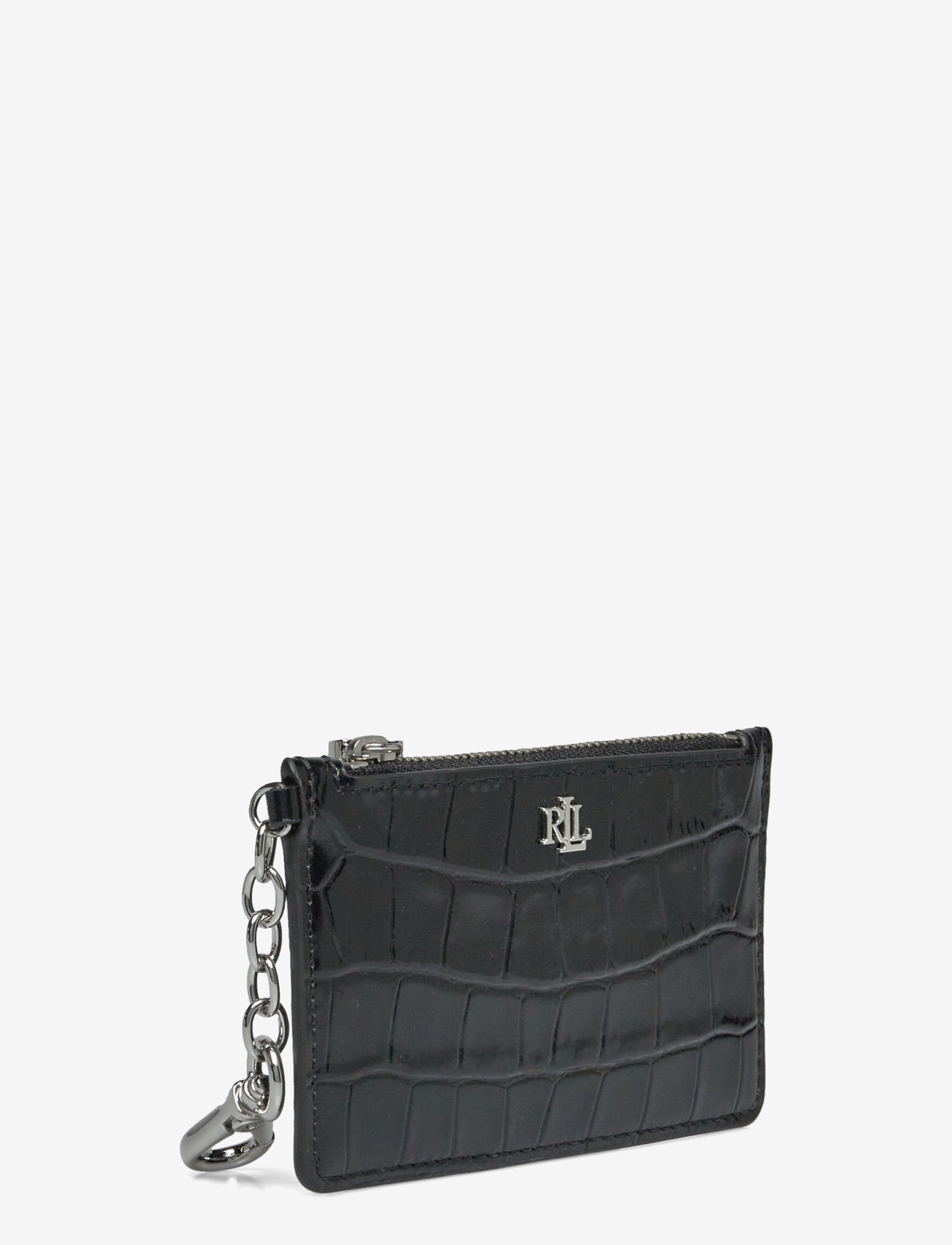 Lauren Ralph Lauren - Croc-Embossed Leather Zip Card Case - black - 2