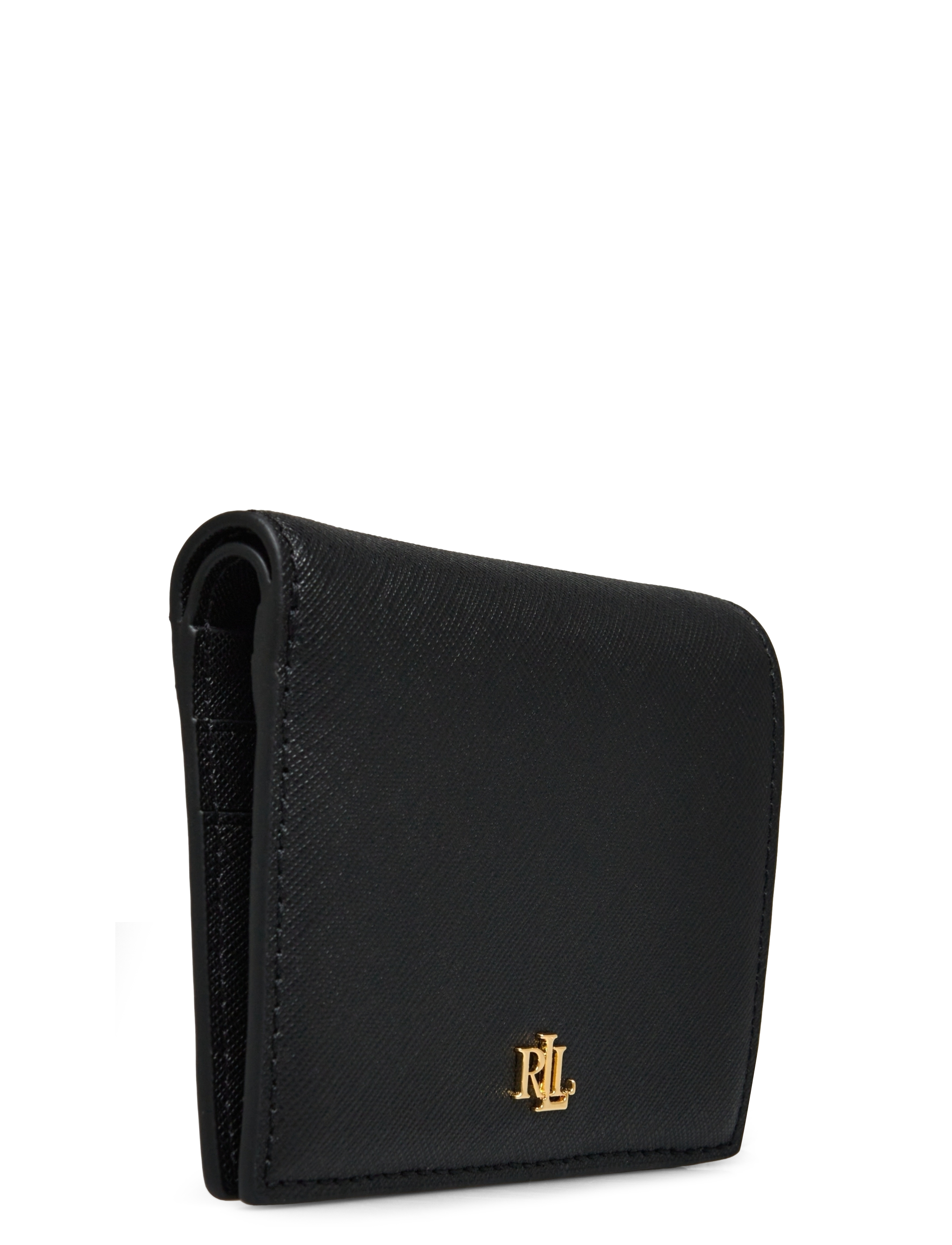 Lauren Ralph Lauren - Crosshatch Leather Compact Wallet - black - 2