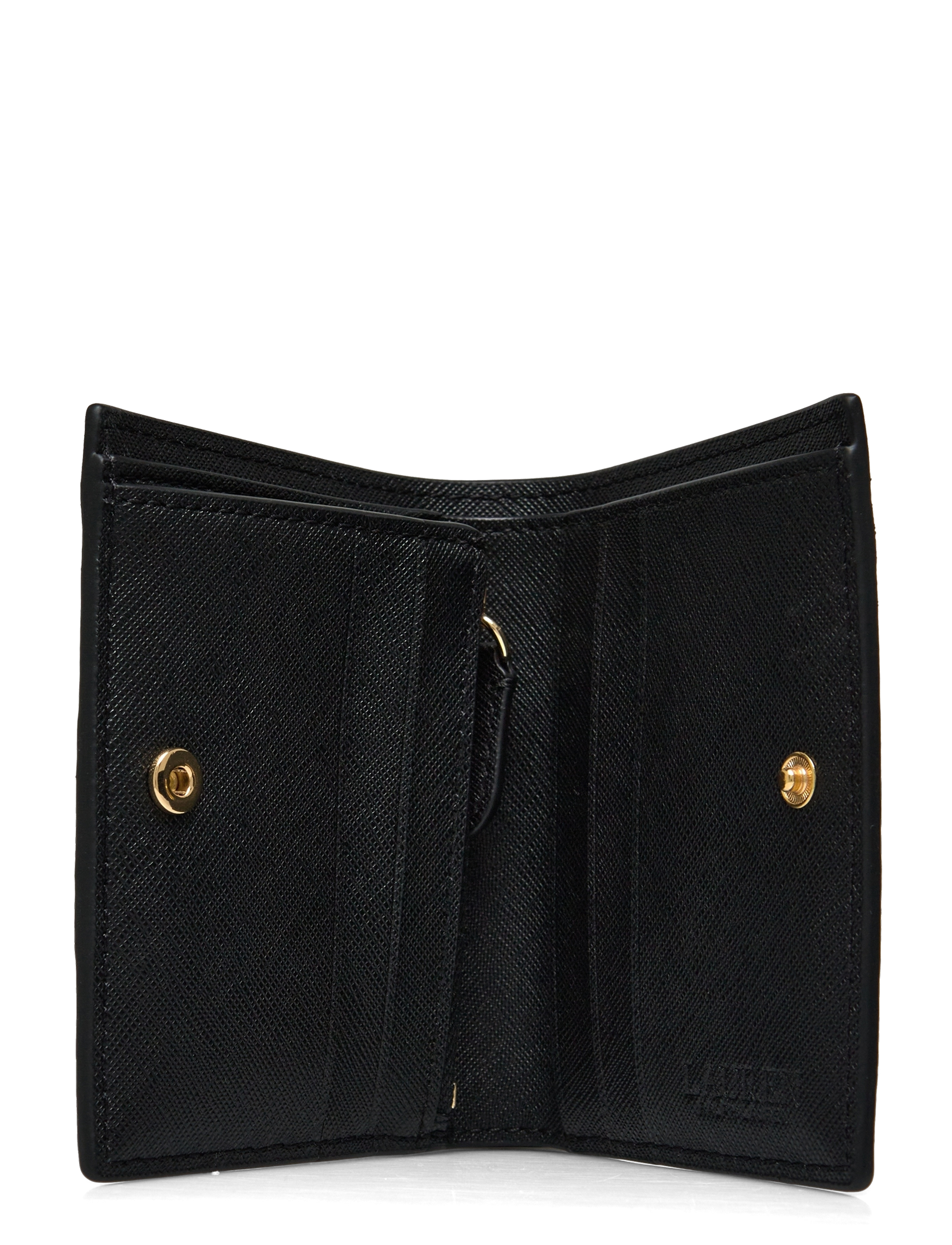 Lauren Ralph Lauren - Crosshatch Leather Compact Wallet - black - 3