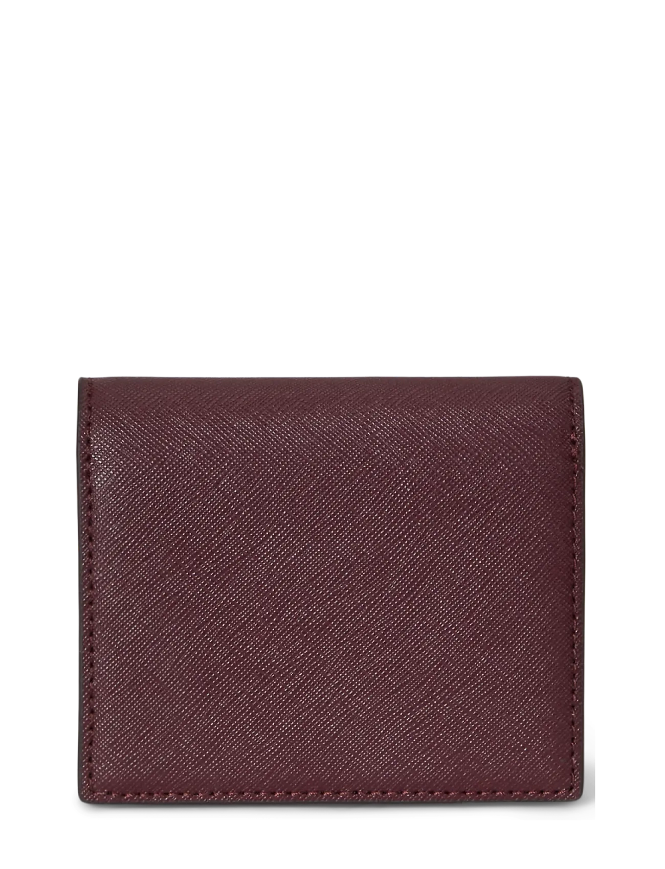 Lauren Ralph Lauren - CROSSHATCH LEATHER-CMPCT WALLET-WLT - portemonnaies - dark garnet - 1