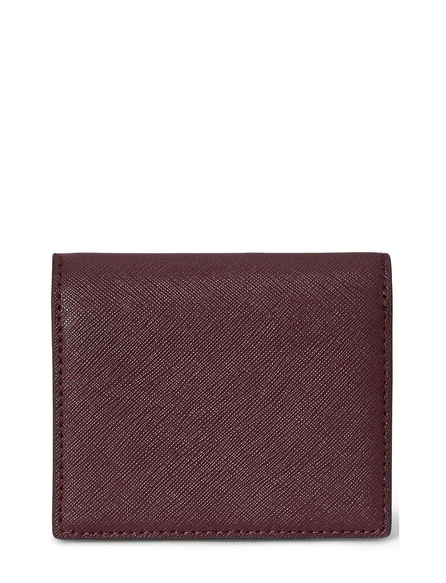Lauren Ralph Lauren - CROSSHATCH LEATHER-CMPCT WALLET-WLT - portemonnaies - dark garnet - 1