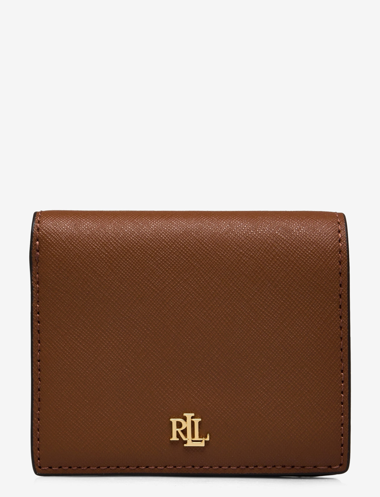 Lauren Ralph Lauren - Crosshatch Leather Compact Wallet - punge & kortholdere - lauren tan - 0