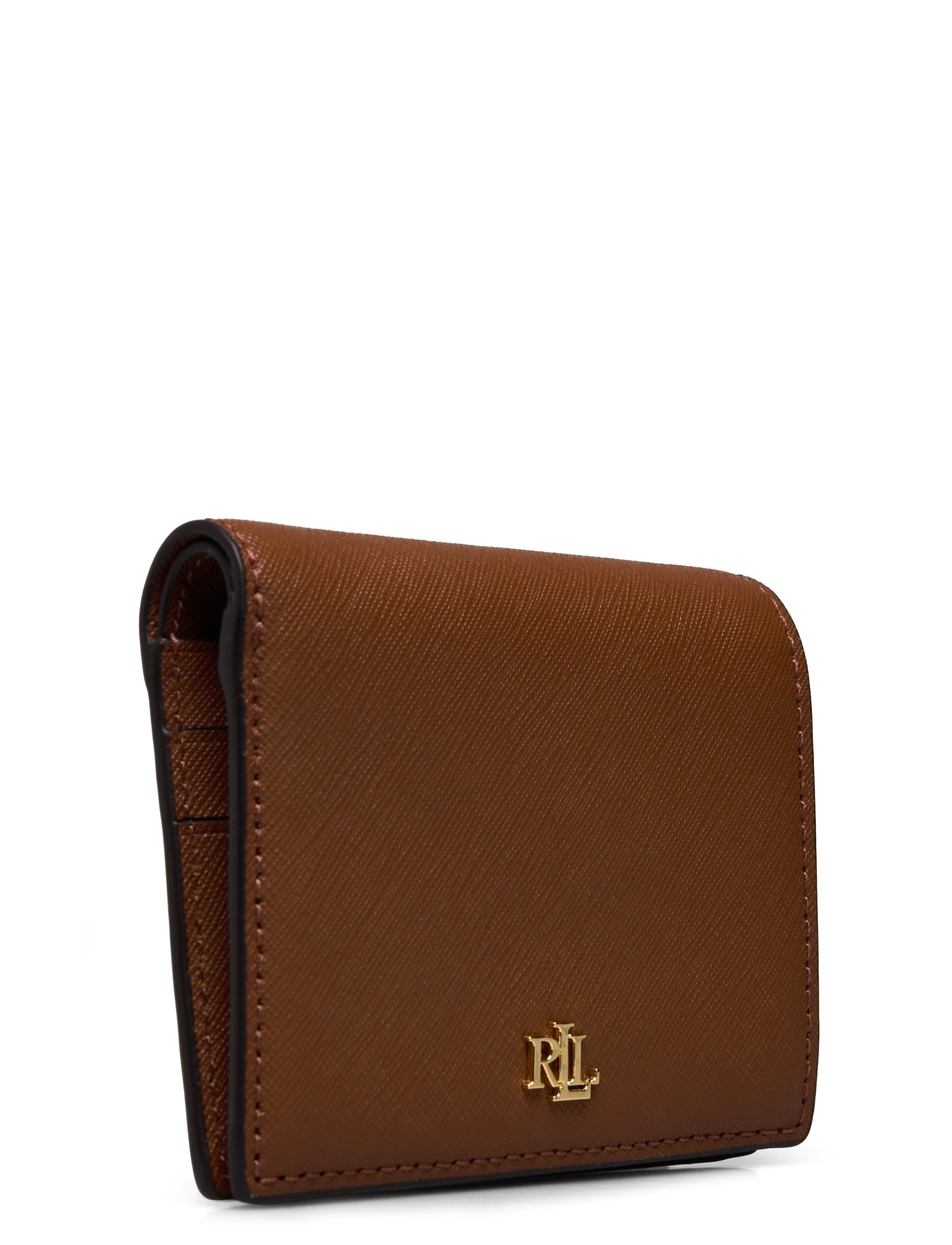 Lauren Ralph Lauren - Crosshatch Leather Compact Wallet - lauren tan - 2