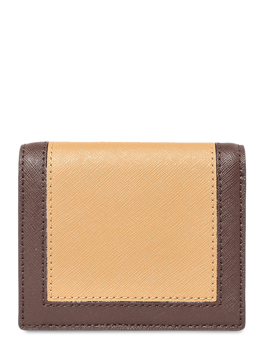 Lauren Ralph Lauren - PIECD CRSSHTCH LTHR-CMPCT WALLET-WL - punge - camel/chestnut br - 1