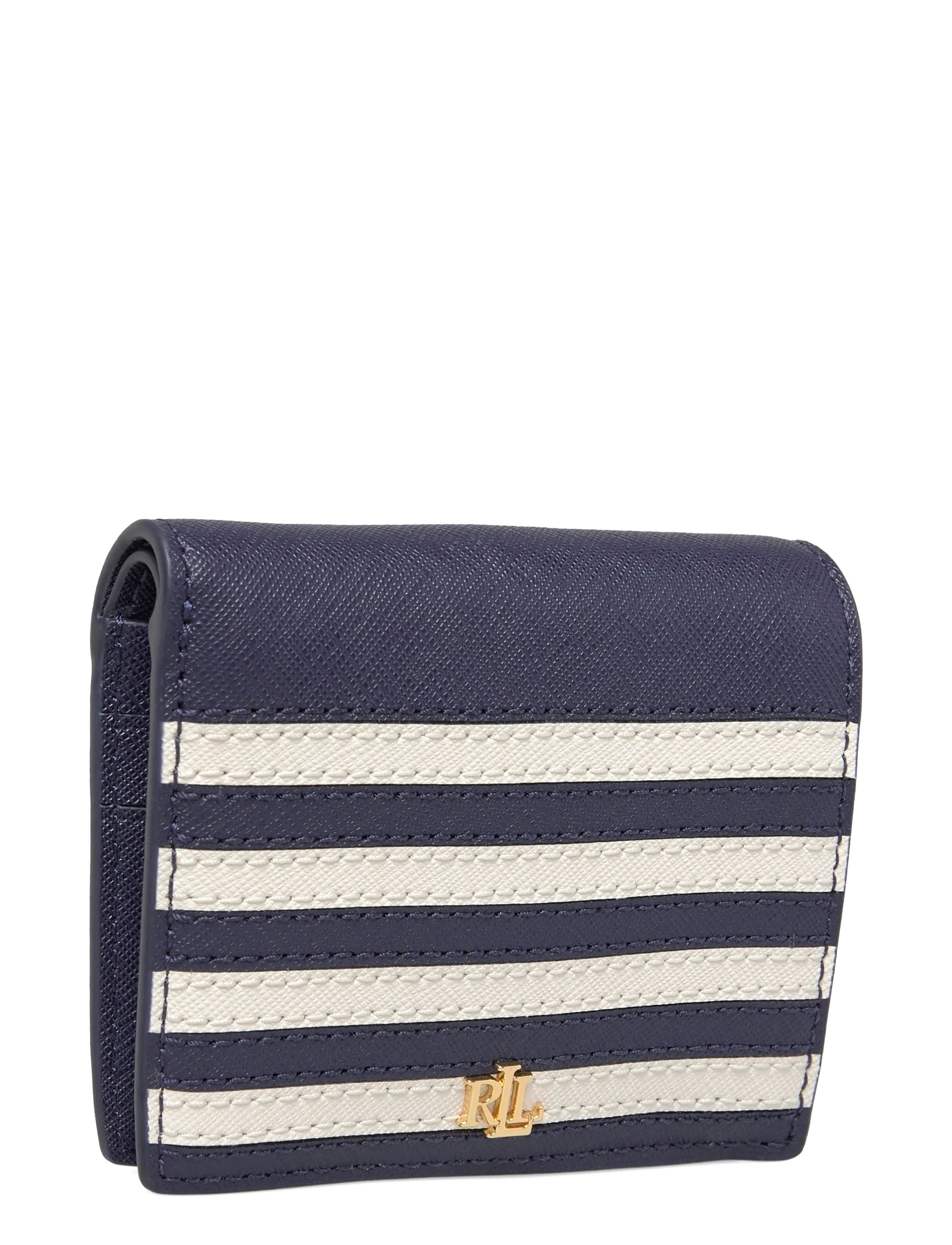 Lauren Ralph Lauren - PIECD CRSSHTCH LTHR-CMPCT WALLET-WL - rahakotid - refined navy/soft - 2