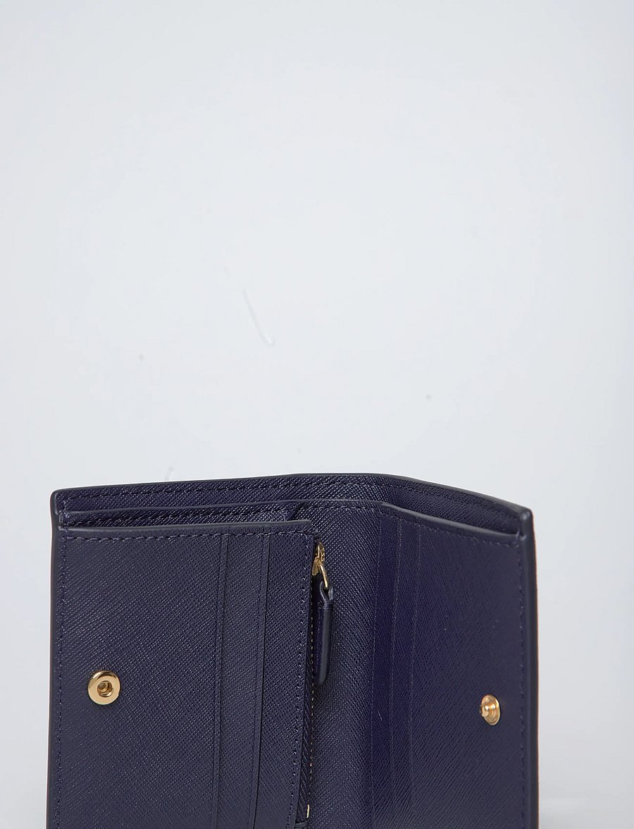 Lauren Ralph Lauren - Color-Blocked Leather Compact Wallet - rahakotid - refined navy/soft - 4