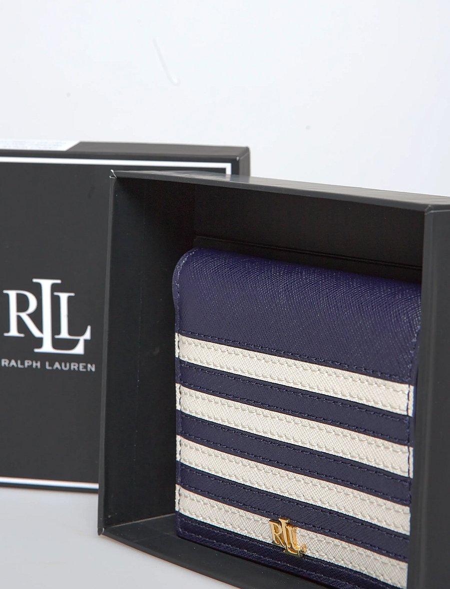 Lauren Ralph Lauren - Color-Blocked Leather Compact Wallet - rahakotid - refined navy/soft - 5