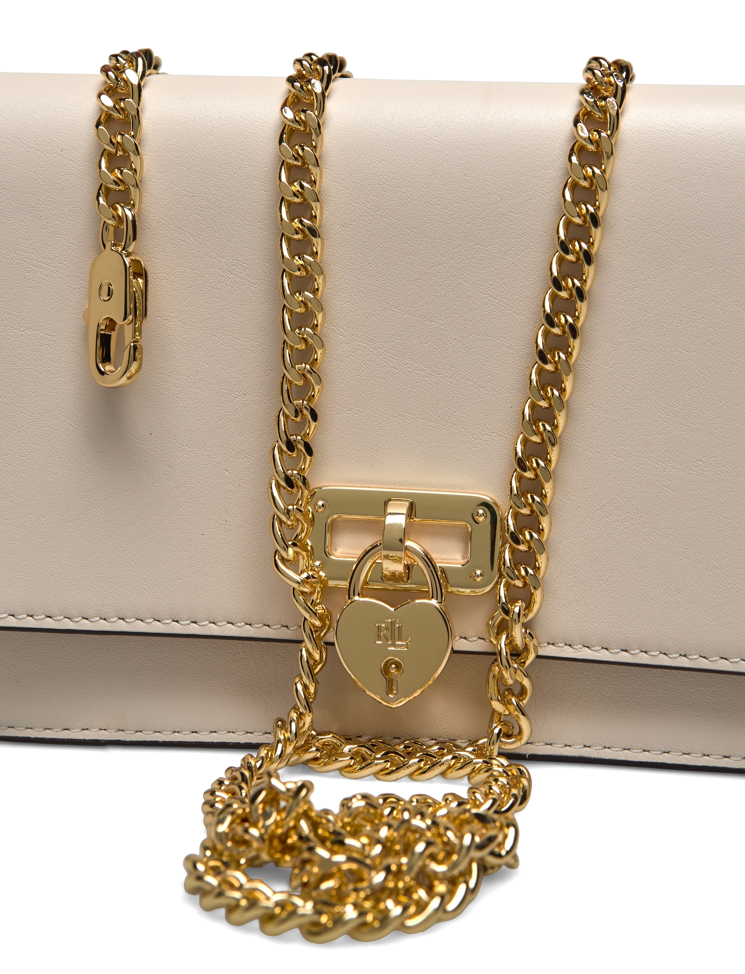 Lauren Ralph Lauren - Leather Large Tanner Chain Wallet - soft white/heart - 3