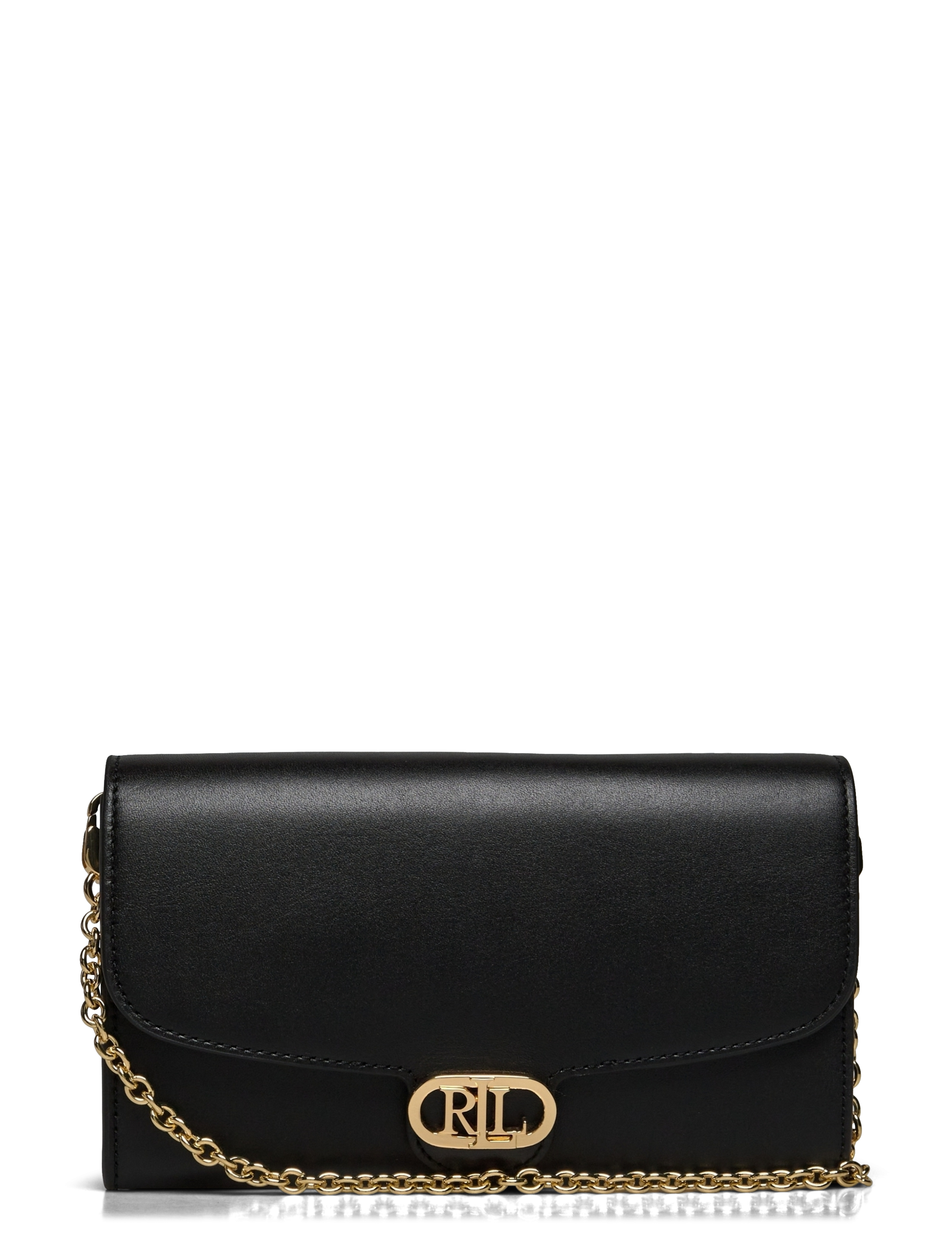 Lauren Ralph Lauren Leather Medium Adair Crossbody - Bags - BLACK / black