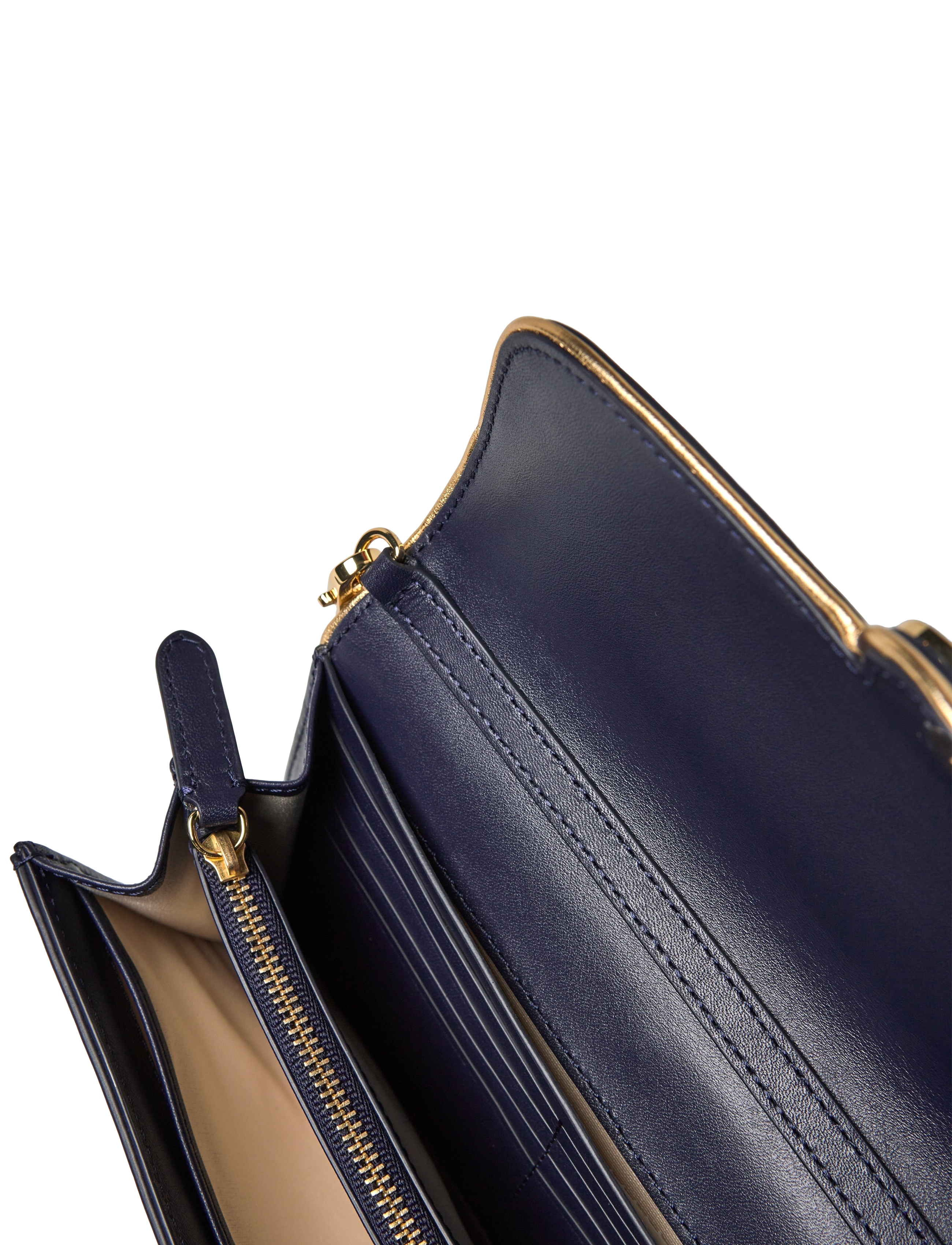 Lauren Ralph Lauren - Two-Tone Leather Medium Adair Crossbody - refined navy/mode - 4