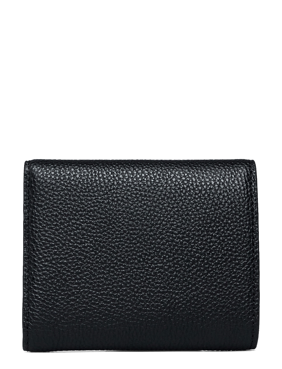 Lauren Ralph Lauren - PEBBLED LEATHER-CMRYN SM FLP-WLT-SM - portemonnaies - black - 1