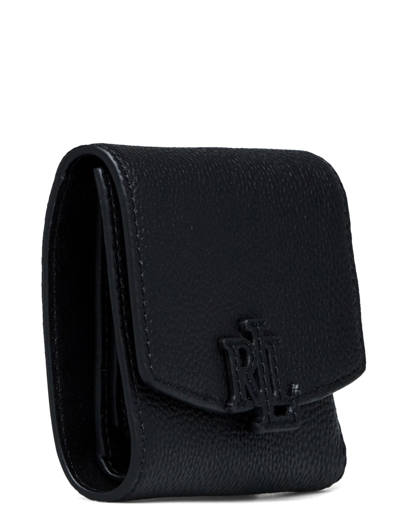 Lauren Ralph Lauren - PEBBLED LEATHER-CMRYN SM FLP-WLT-SM - piniginės - black - 2