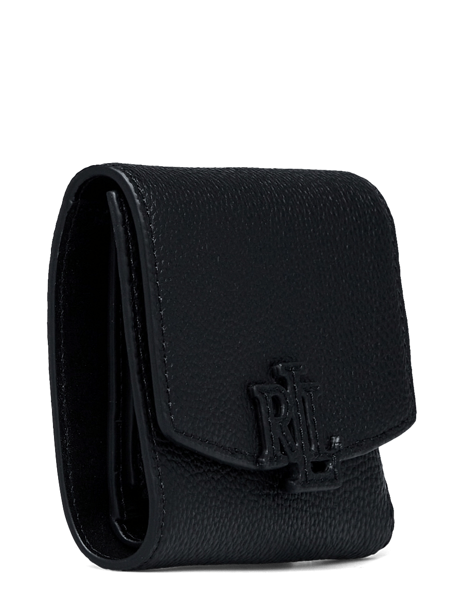 Lauren Ralph Lauren - PEBBLED LEATHER-CMRYN SM FLP-WLT-SM - portemonnaies - black - 2