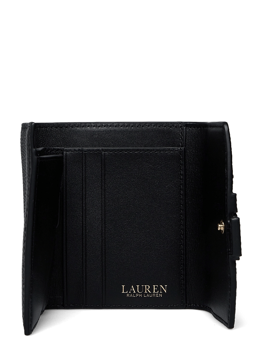 Lauren Ralph Lauren - PEBBLED LEATHER-CMRYN SM FLP-WLT-SM - portemonnaies - black - 3