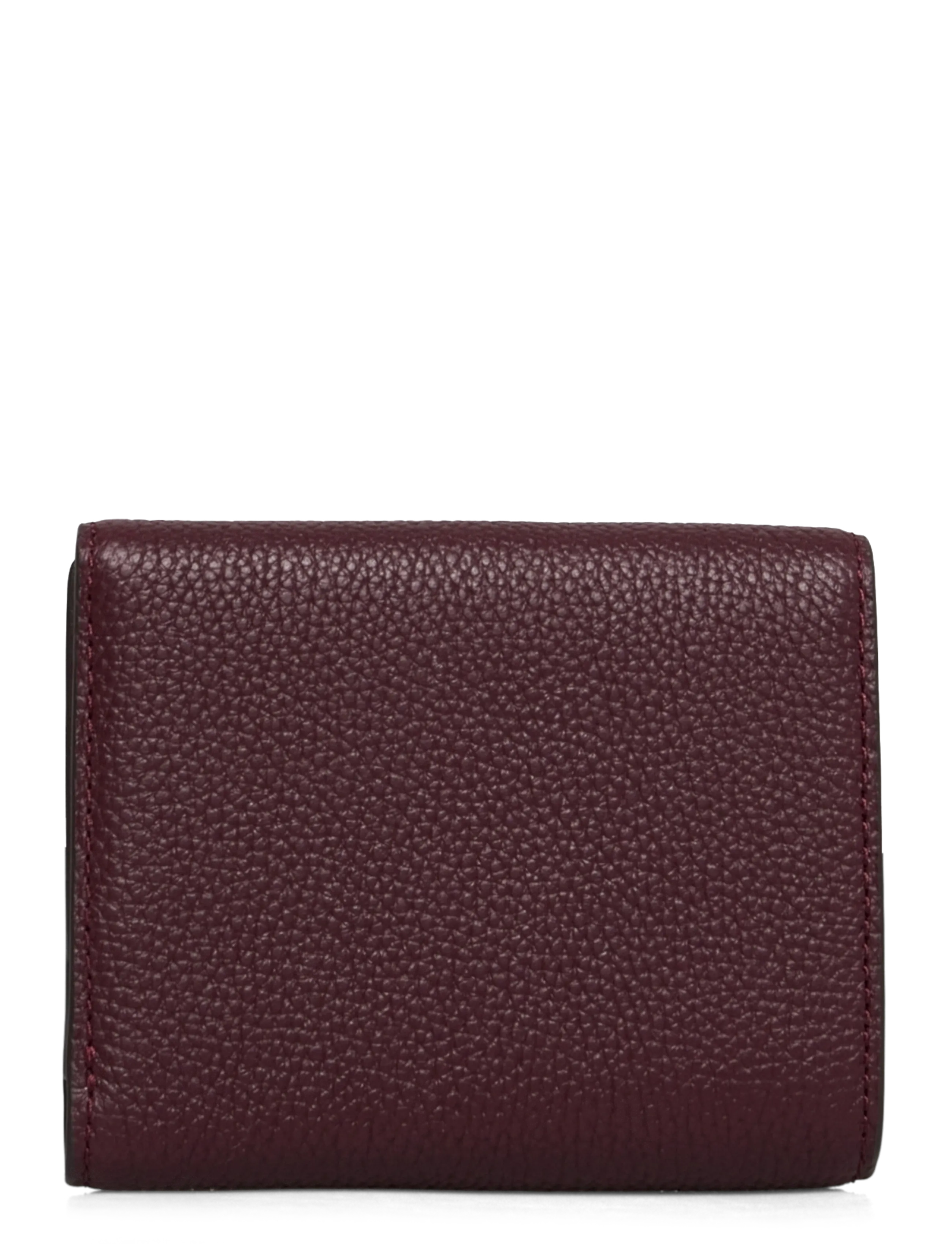 Lauren Ralph Lauren - PEBBLED LEATHER-CMRYN SM FLP-WLT-SM - punge - dark garnet - 1