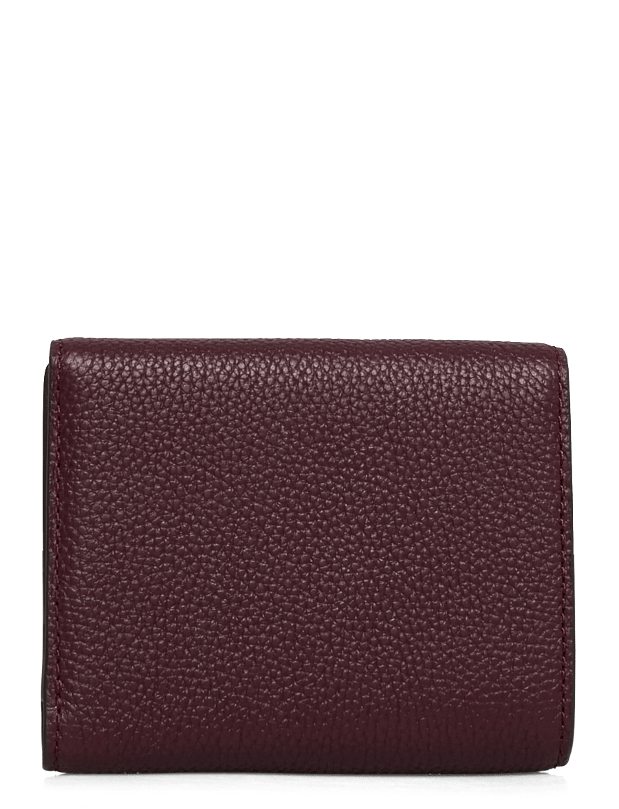 Lauren Ralph Lauren - PEBBLED LEATHER-CMRYN SM FLP-WLT-SM - portemonnaies - dark garnet - 1