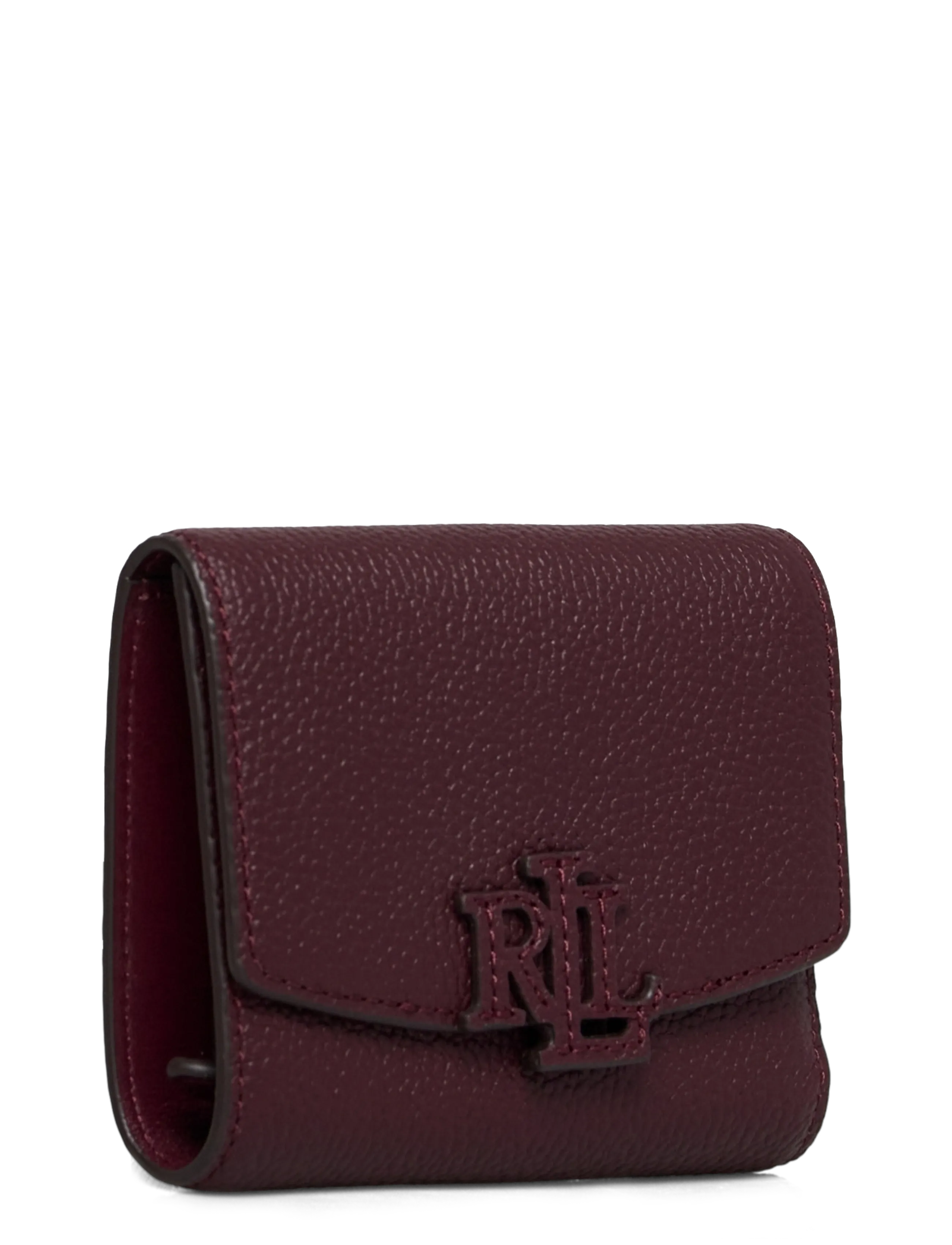 Lauren Ralph Lauren - PEBBLED LEATHER-CMRYN SM FLP-WLT-SM - punge - dark garnet - 2