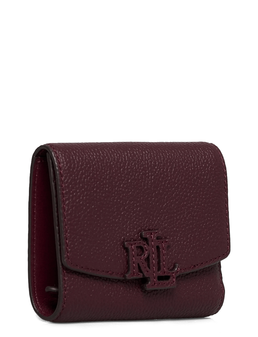 Lauren Ralph Lauren - PEBBLED LEATHER-CMRYN SM FLP-WLT-SM - portemonnaies - dark garnet - 2