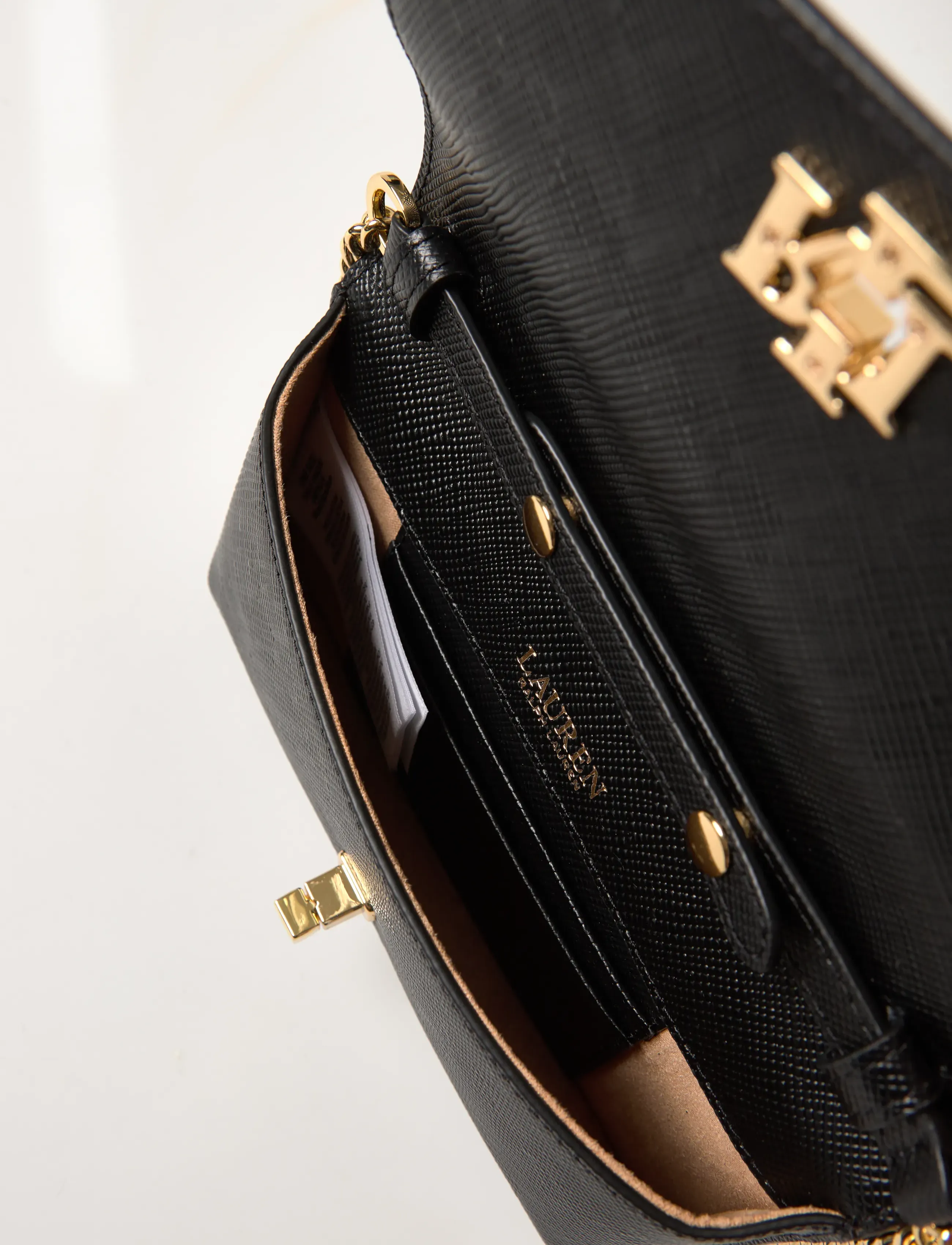 Lauren Ralph Lauren - Crosshatch Crossbody Turn-Lock Tech Case - black - 4