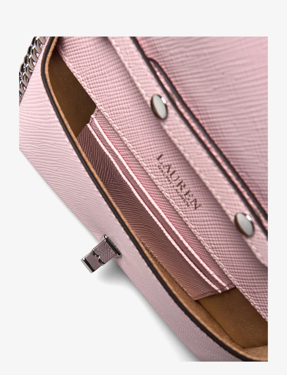 Lauren Ralph Lauren - Crosshatch Crossbody Turn-Lock Tech Case - crossbody bags - hint of pink - 4