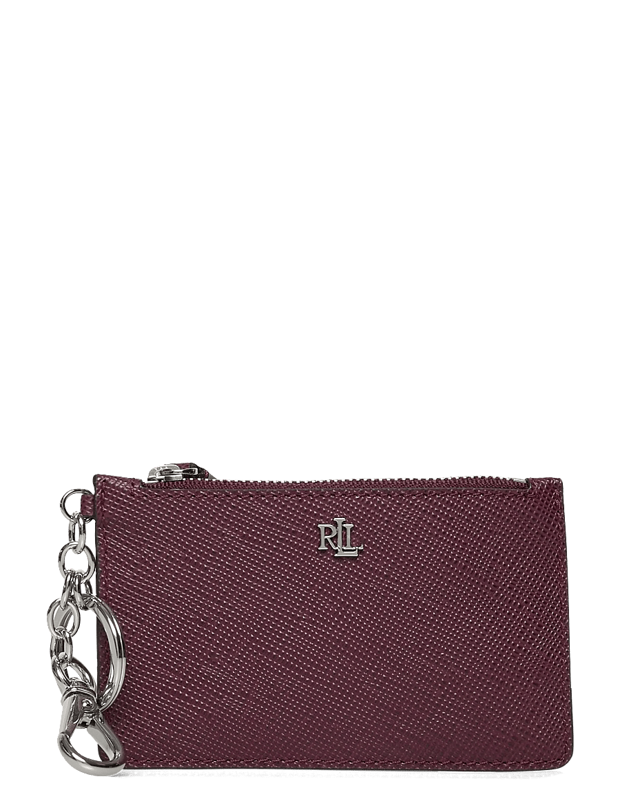 Lauren Ralph Lauren - Crosshatch Leather Zip Card Case - porte-cartes - dark garnet - 0