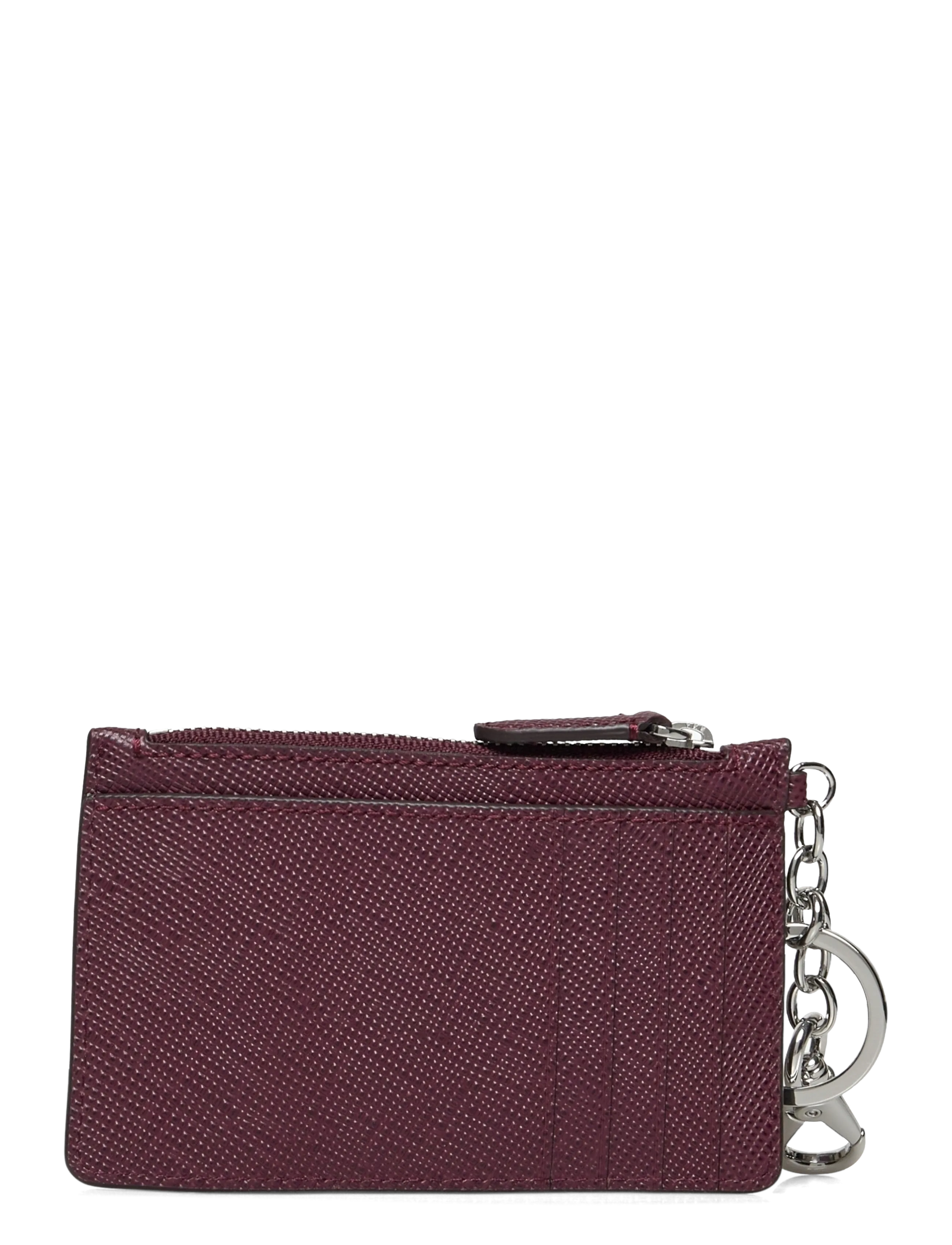 Lauren Ralph Lauren - Crosshatch Leather Zip Card Case - kartenetuis - dark garnet - 1