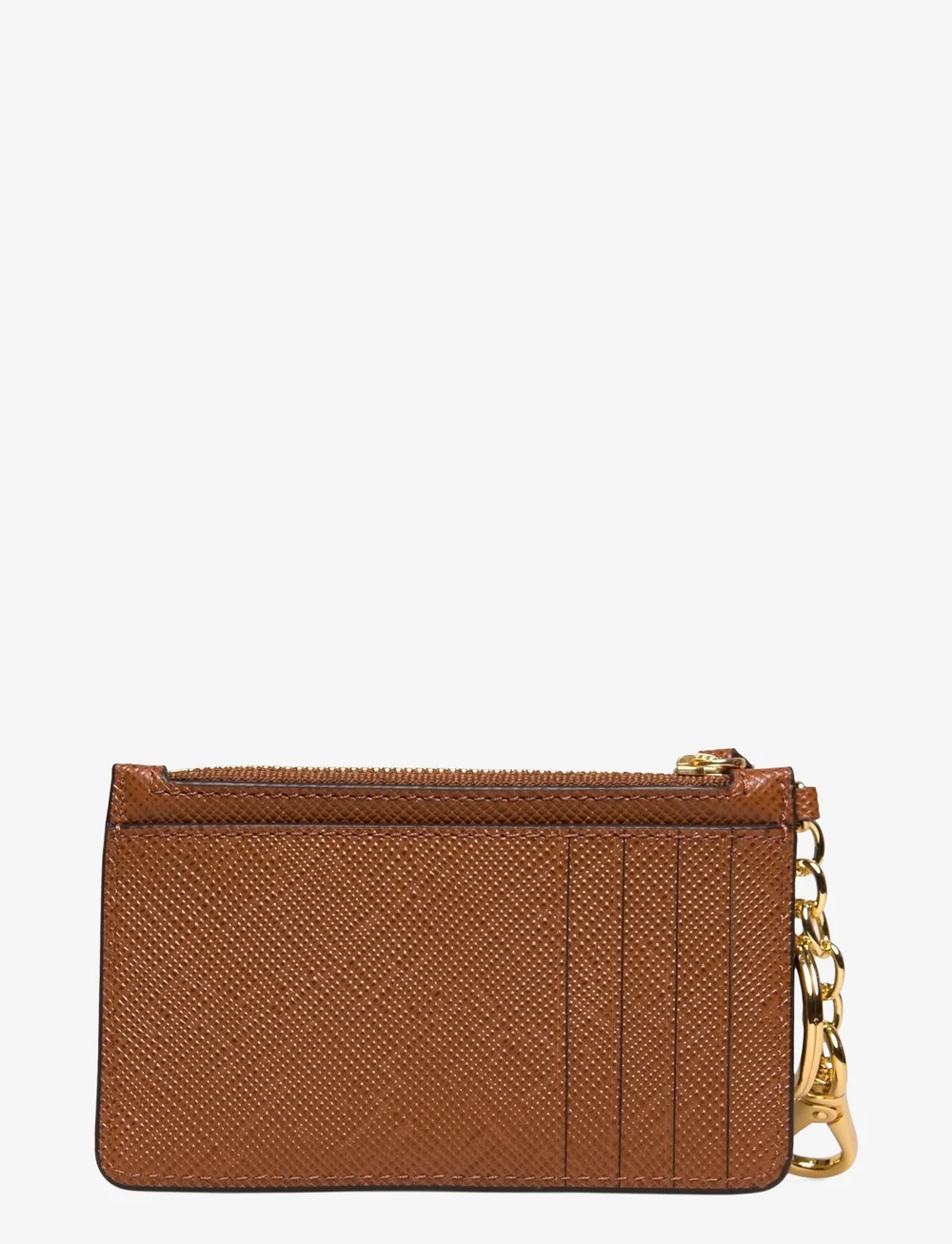 Lauren Ralph Lauren - Crosshatch Leather Zip Card Case - nøgleringe - lauren tan - 1