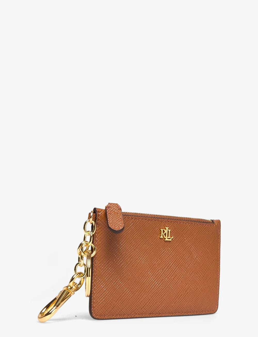 Lauren Ralph Lauren - Crosshatch Leather Zip Card Case - nøgleringe - lauren tan - 2